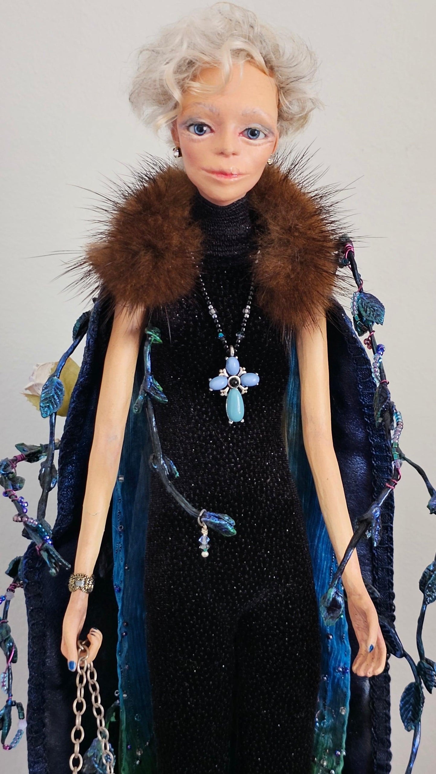 SOLD - 'Chrysolina Beetlejuice' – hybrid insect fashion art doll by Dina - That Creative Feeling