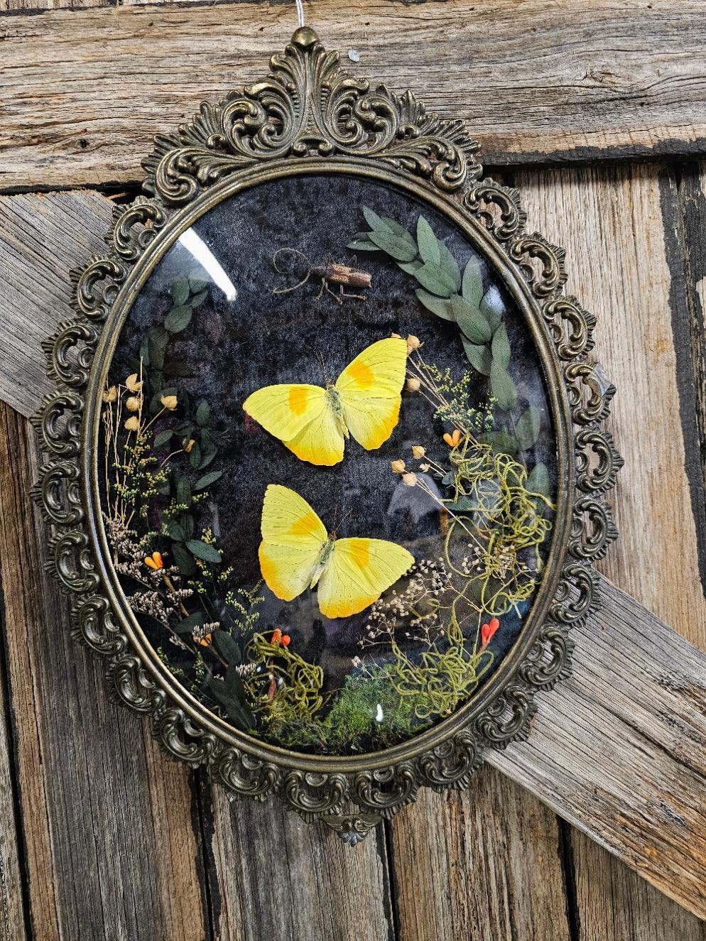 Frame vintage - Brass Italian Gothic bubble frame with butterflies - That Creative Feeling