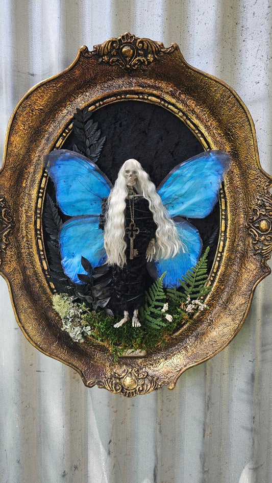 Dead Fairy - Blackwood Fairy series 2 - art doll sculptures mummified in lamb skin - That Creative Feeling