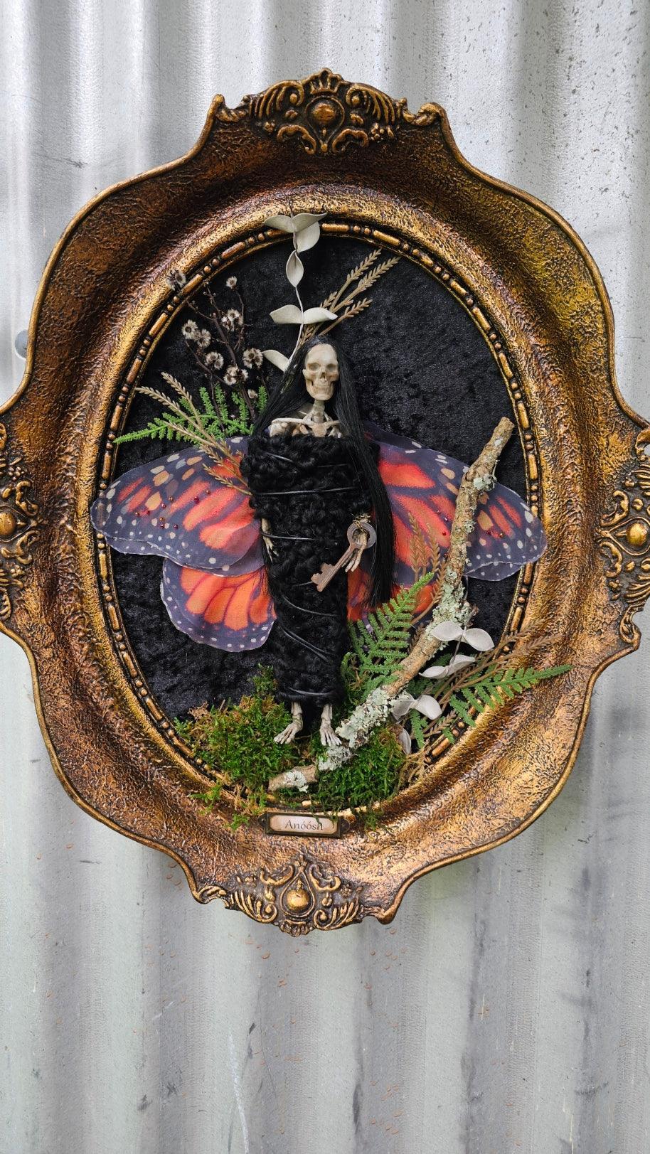 Dead Fairy - Blackwood Fairy series 2 - art doll sculptures mummified in lamb skin - That Creative Feeling