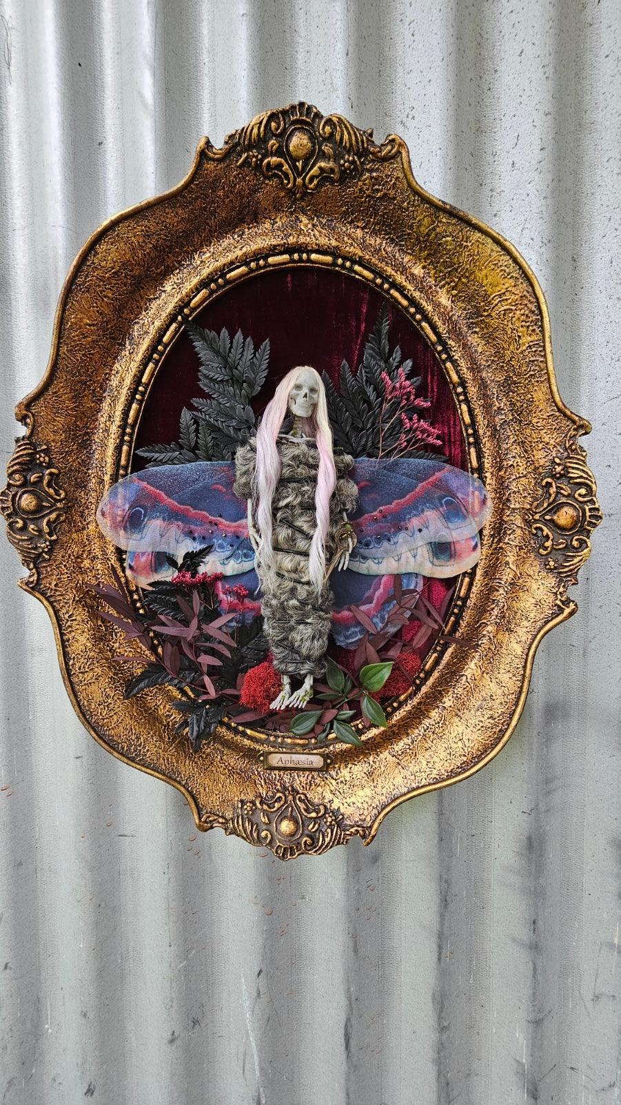 Dead Fairy - Blackwood Fairy series 2 - art doll sculptures mummified in lamb skin - That Creative Feeling
