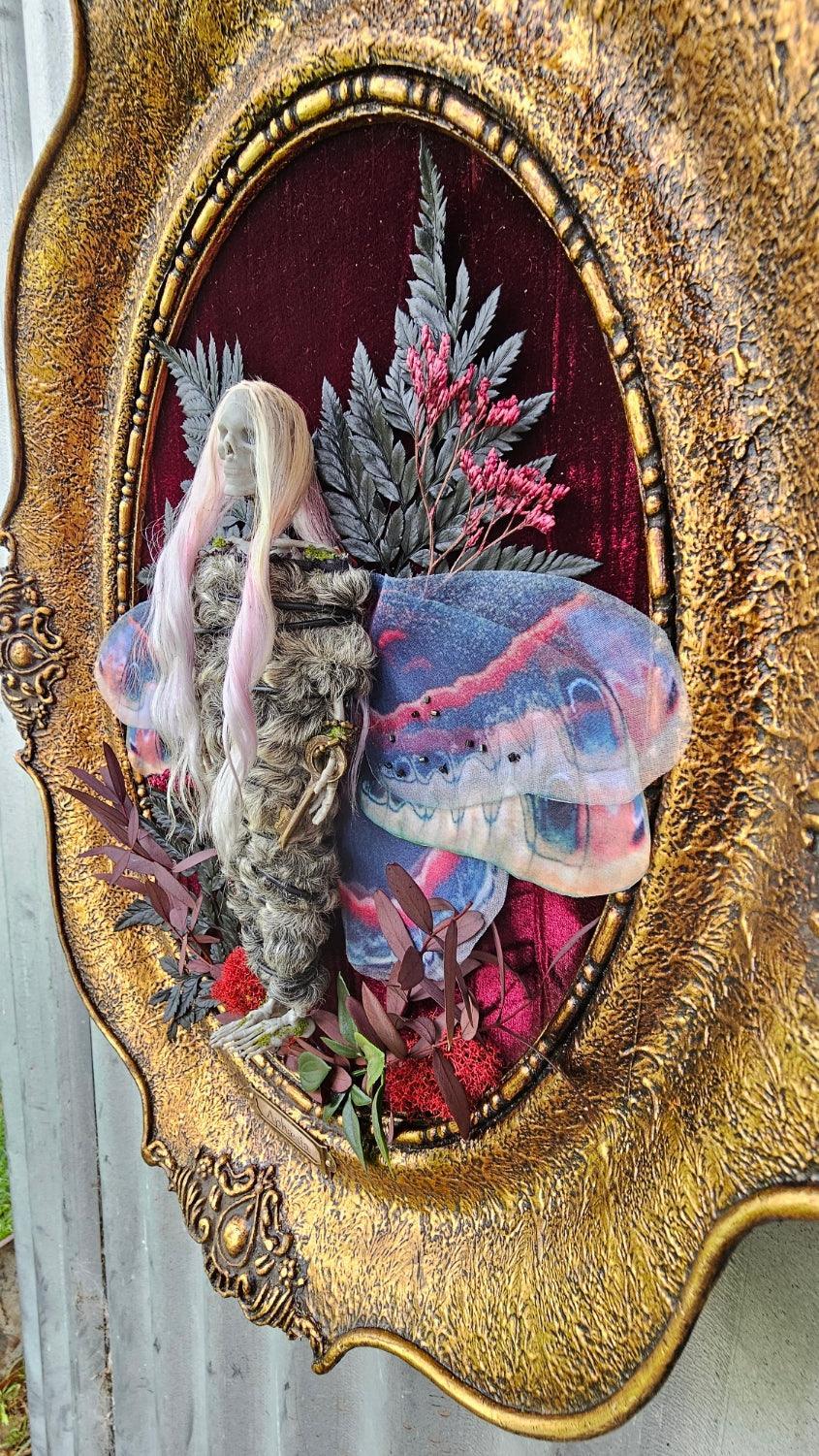 Dead Fairy - Blackwood Fairy series 2 - art doll sculptures mummified in lamb skin - That Creative Feeling