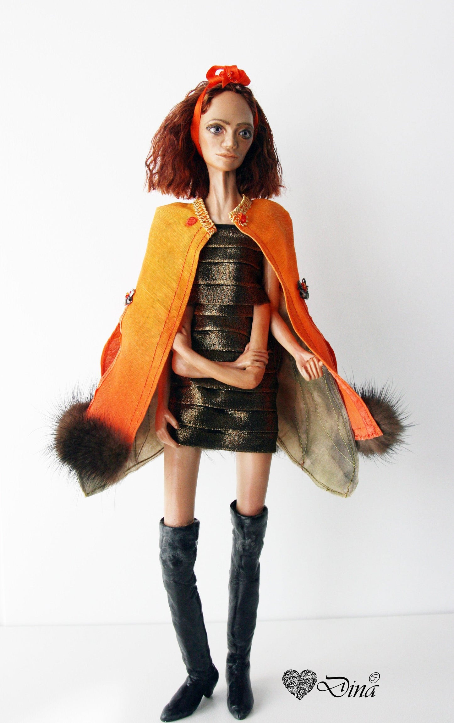 SOLD - 'Abika Ladibird' – hybrid insect fashion art doll by Dina - That Creative Feeling