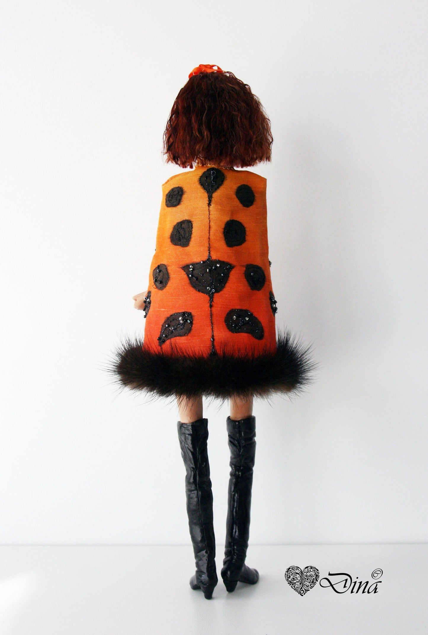 SOLD - 'Abika Ladibird' – hybrid insect fashion art doll by Dina - That Creative Feeling