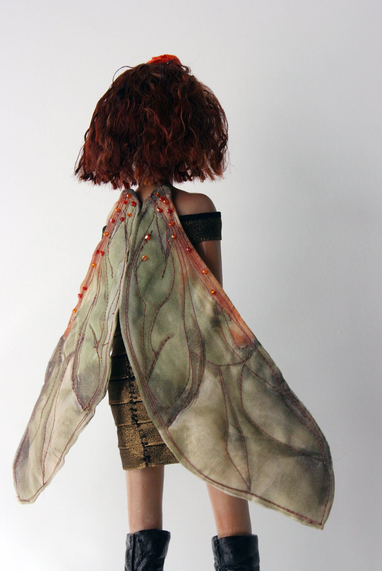 SOLD - 'Abika Ladibird' – hybrid insect fashion art doll by Dina - That Creative Feeling