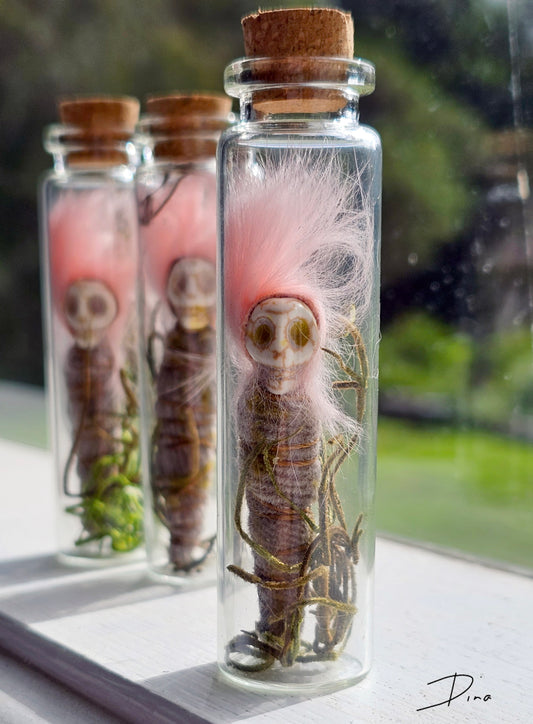 Miniature furry Dead Fairy curio - your own handmade dead fairy