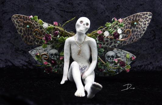 Dead fairy Zombie - OOAK handmade art doll - That Creative Feeling