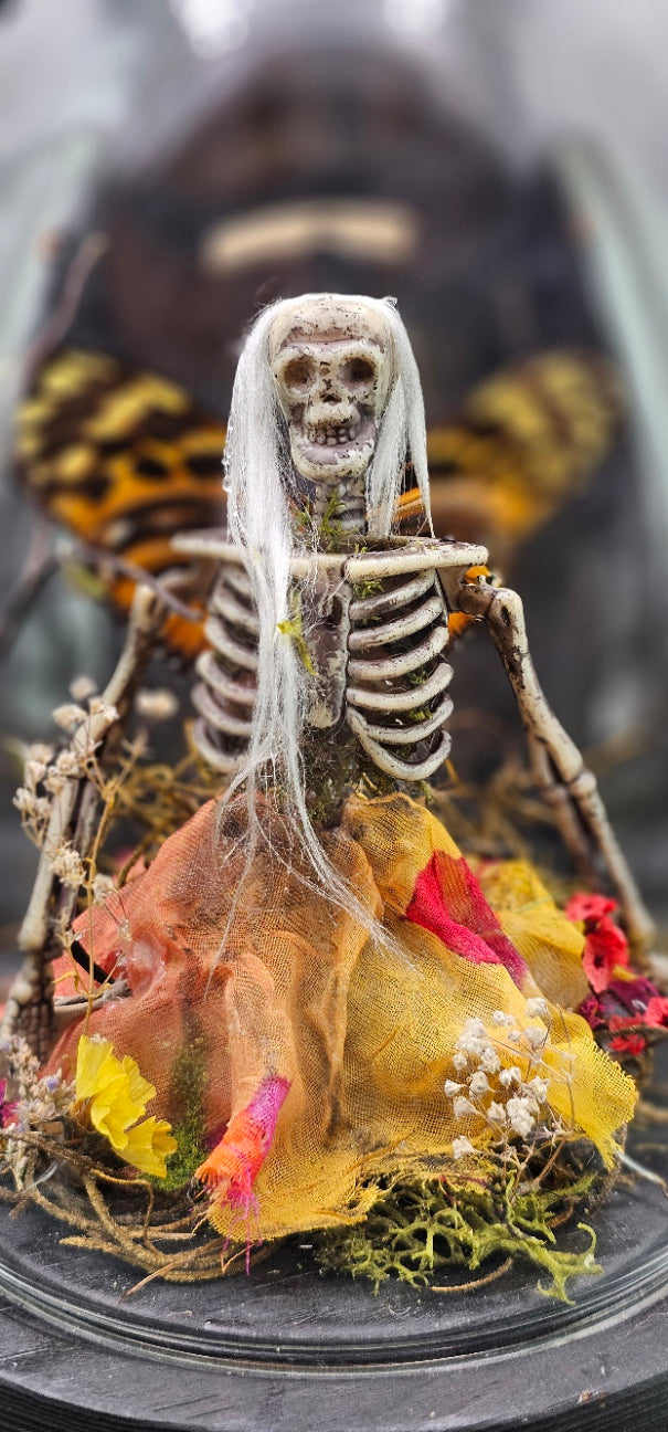 Dead Fairy Skeleton - with real butterfly wings in a glass dome