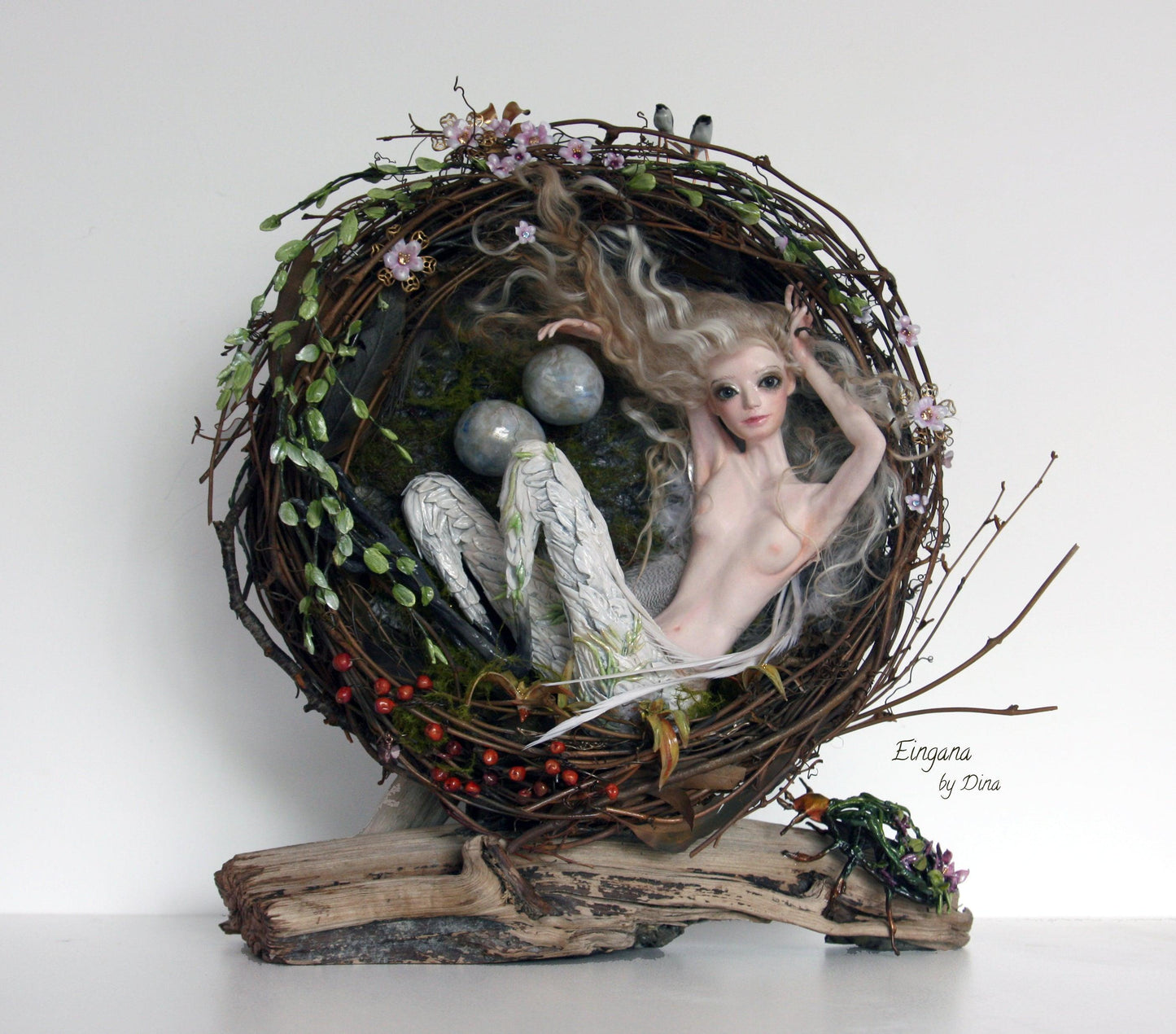 SOLD - 'Eingana' – hybrid bird-woman art doll by Dina - That Creative Feeling