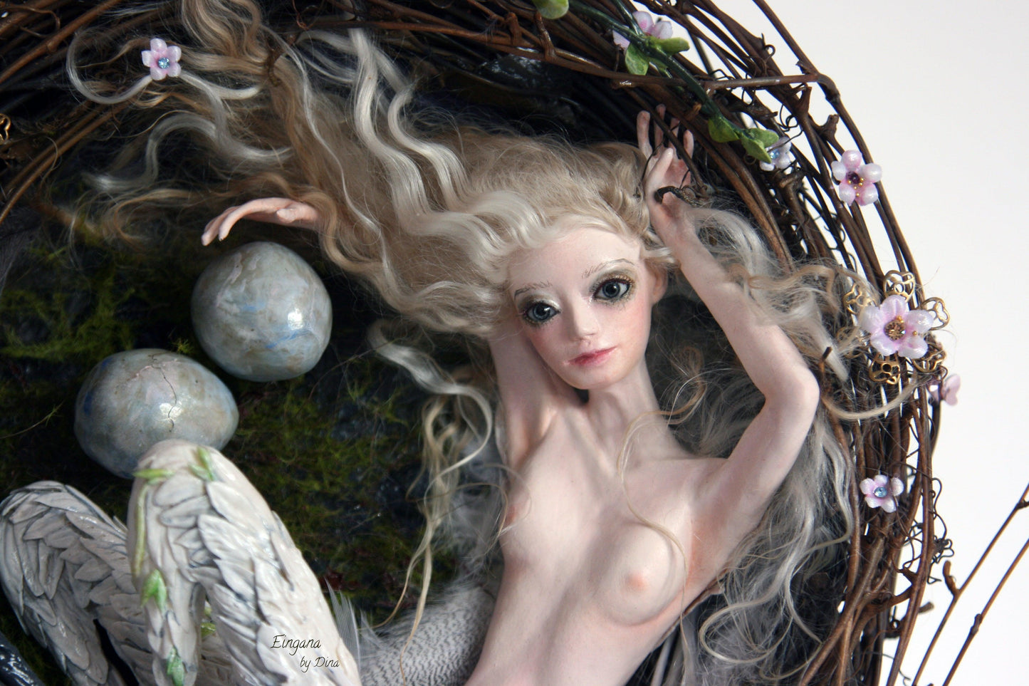 SOLD - 'Eingana' – hybrid bird-woman art doll by Dina - That Creative Feeling