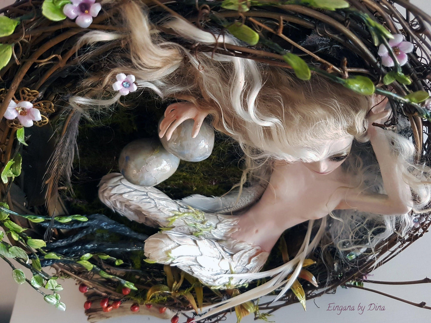 SOLD - 'Eingana' – hybrid bird-woman art doll by Dina - That Creative Feeling