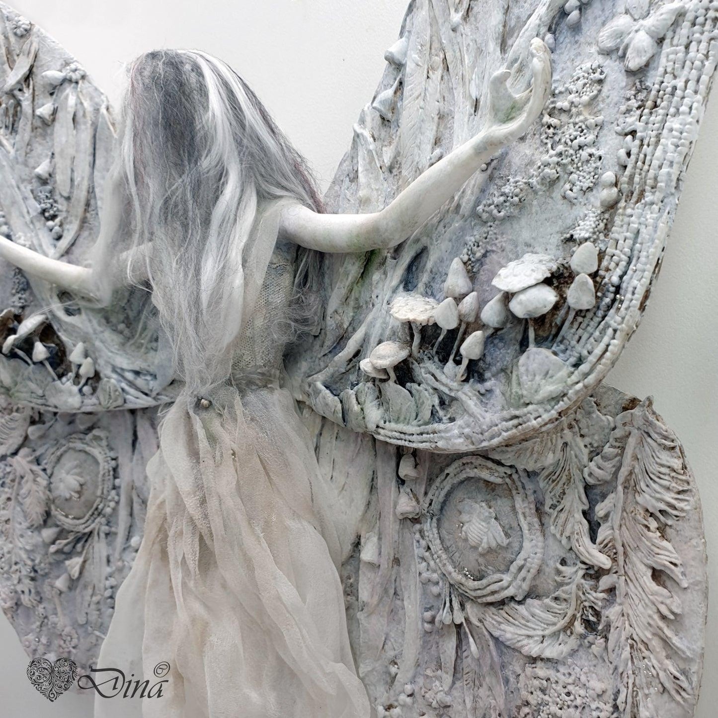 SOLD – Emoria – vintage Emperor Gum Moth Fairy art doll by Dina - That Creative Feeling