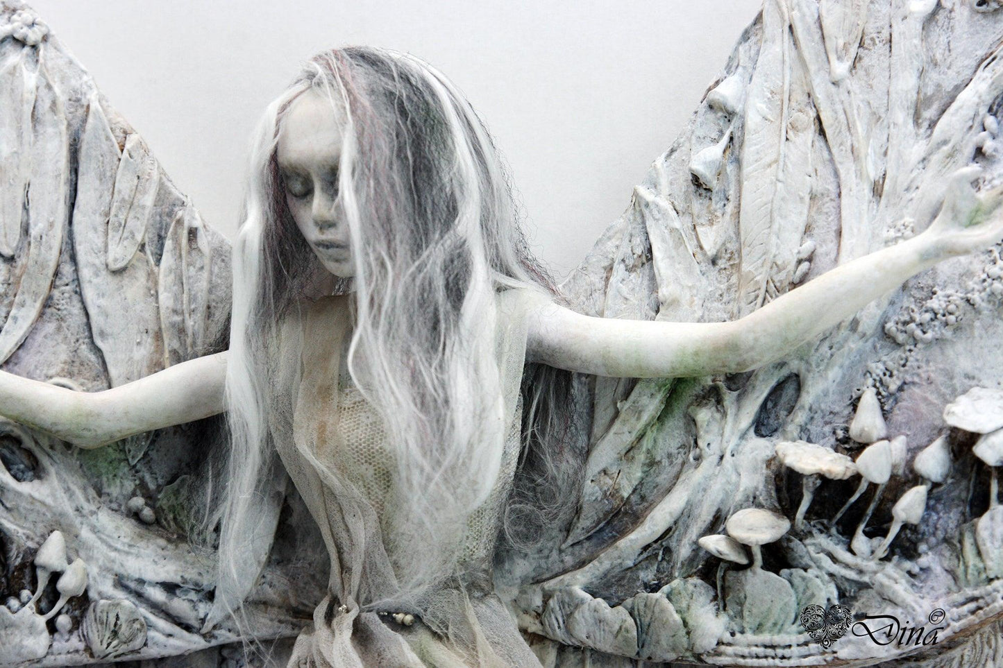 SOLD – Emoria – vintage Emperor Gum Moth Fairy art doll by Dina - That Creative Feeling