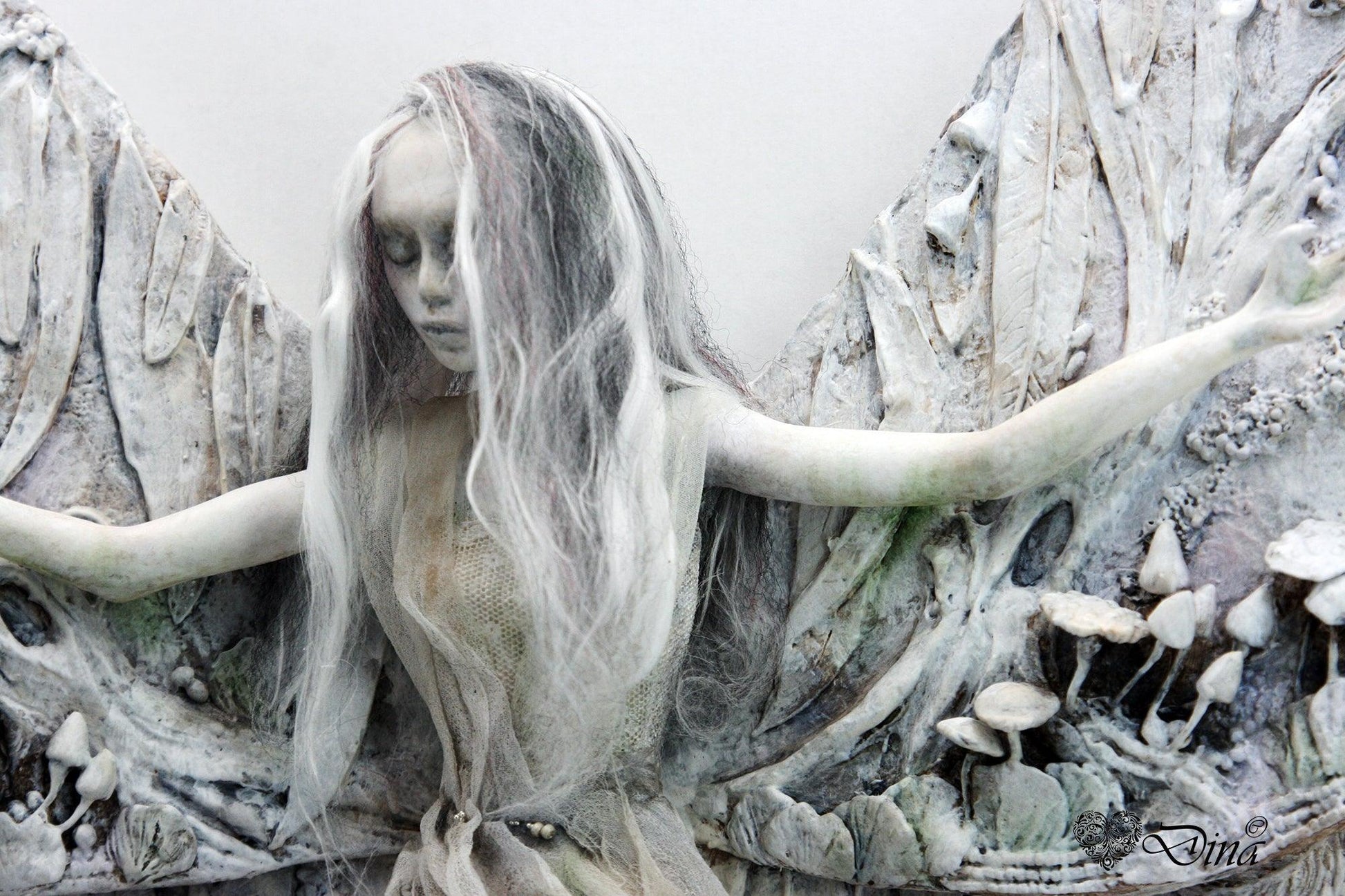 SOLD – Emoria – vintage Emperor Gum Moth Fairy art doll by Dina - That Creative Feeling