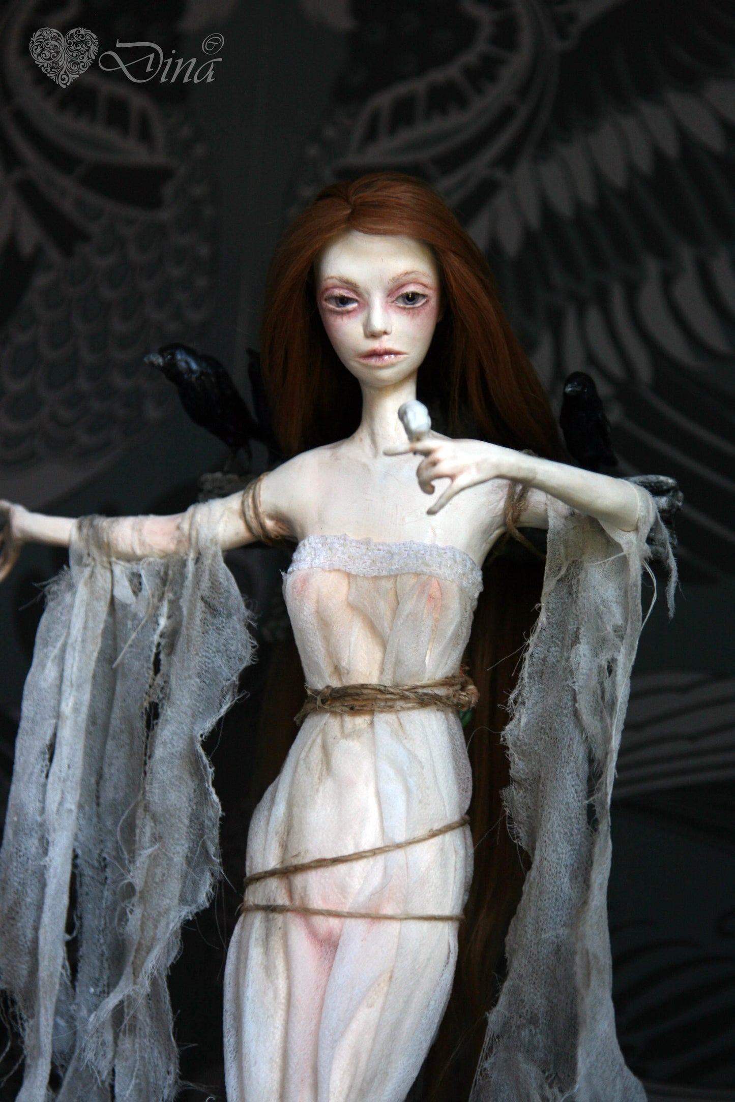 SOLD - 'Standing in a Field of Dreams' – OOAK art doll by Dina - That Creative Feeling