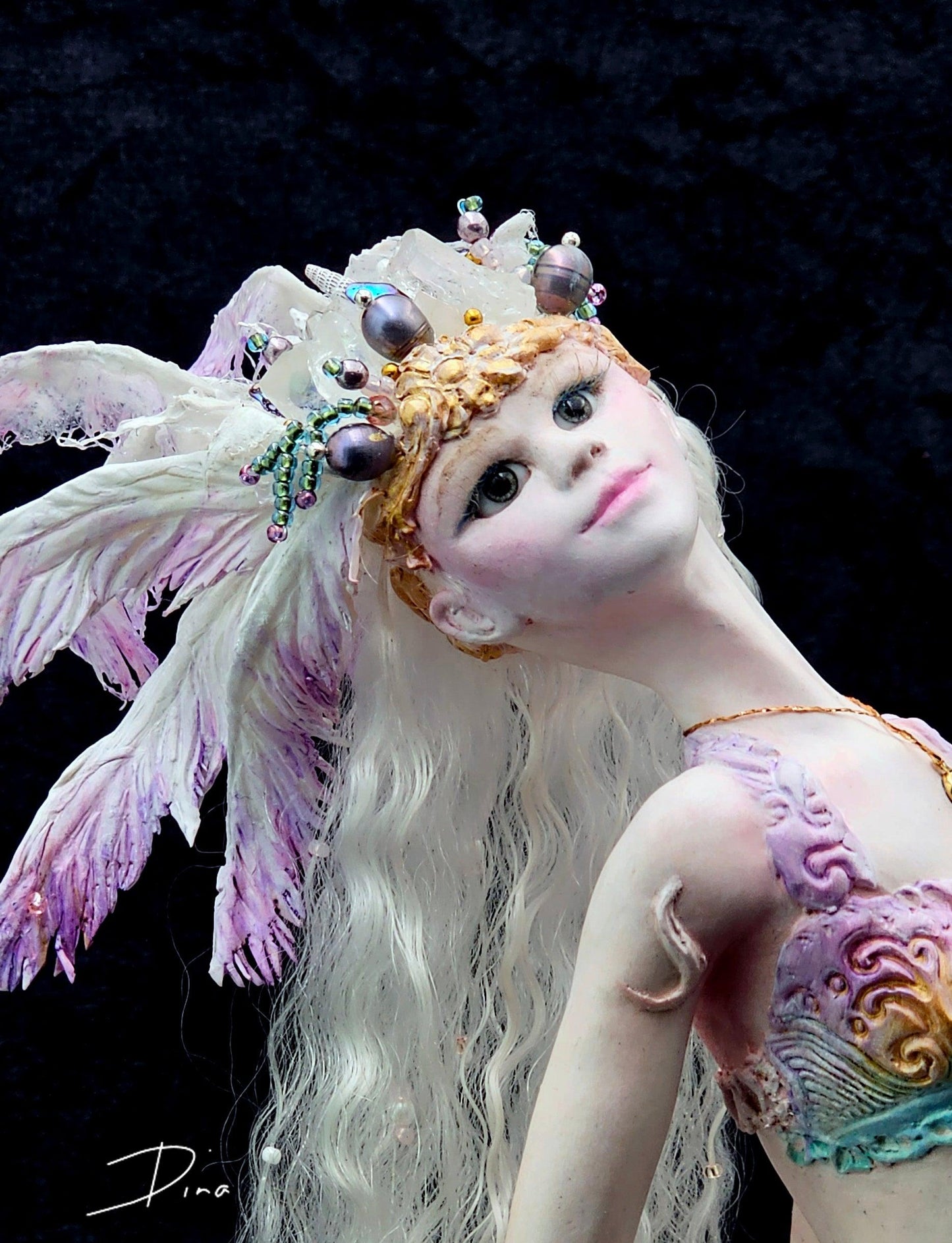 SOLD – Ireena – mermaid art doll by Dina - That Creative Feeling