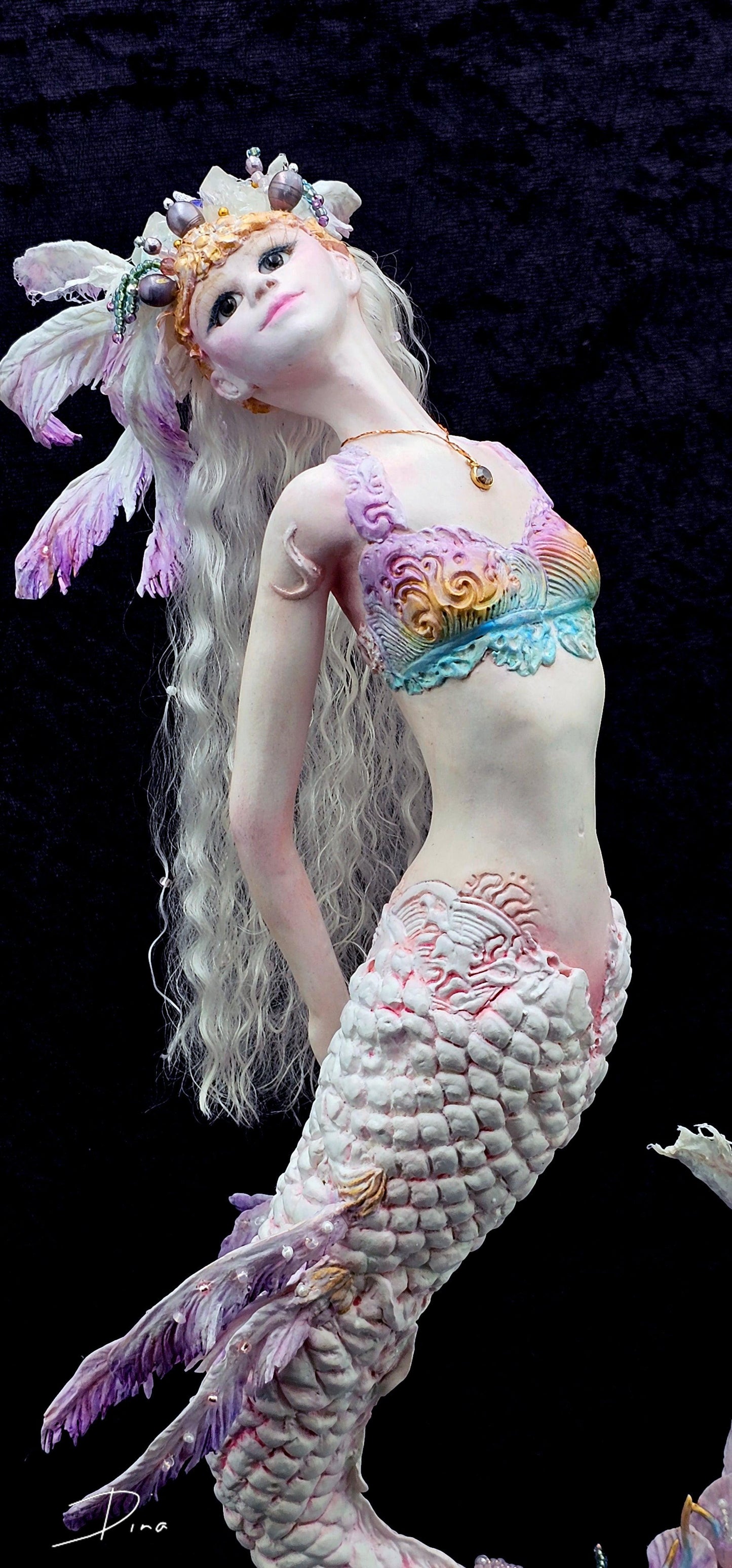 SOLD – Ireena – mermaid art doll by Dina - That Creative Feeling