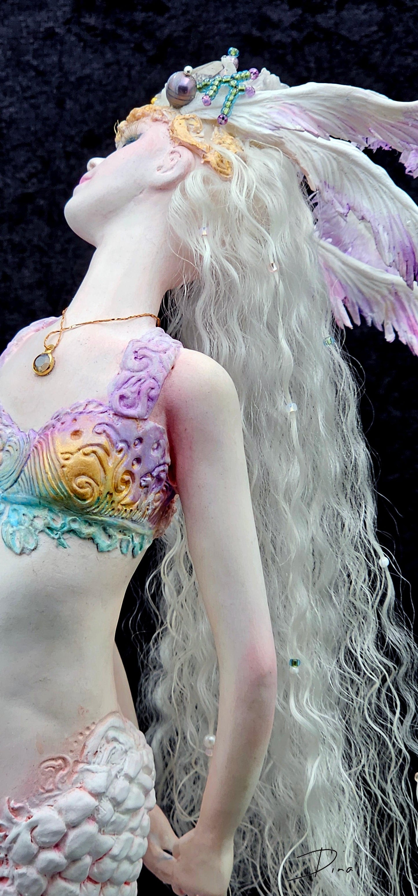 SOLD – Ireena – mermaid art doll by Dina - That Creative Feeling