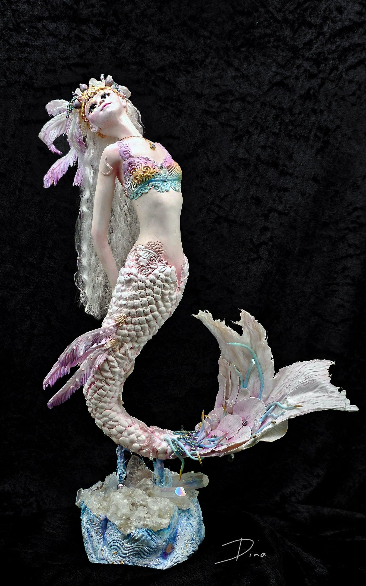 SOLD – Ireena – mermaid art doll by Dina - That Creative Feeling