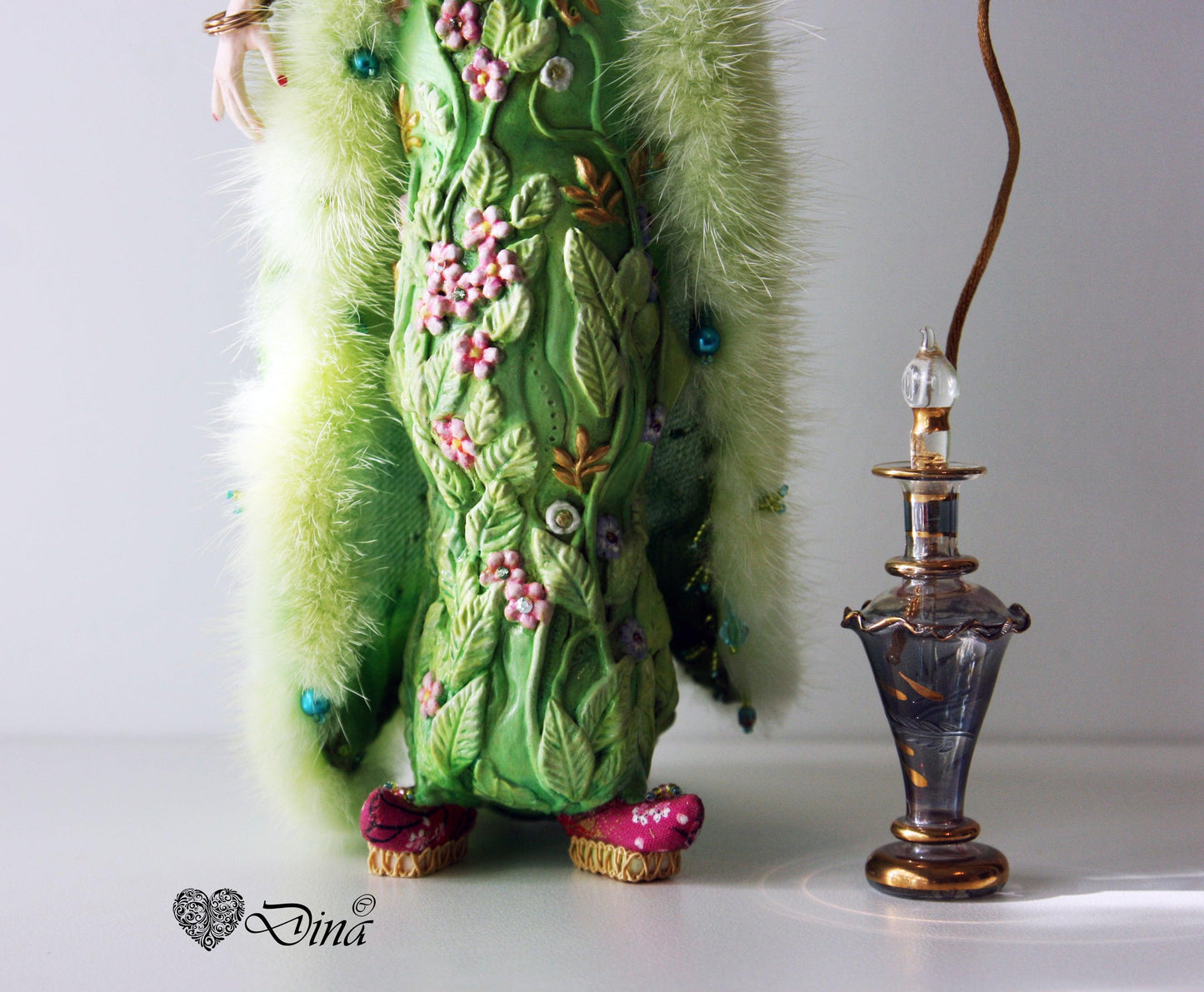 SOLD - 'Madame S Caterpillar' – hybrid insect fashion art doll by Dina - That Creative Feeling