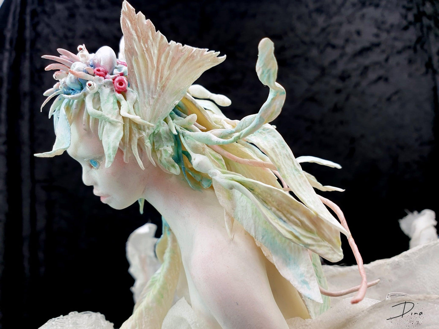 SOLD – Annameile – mermaid art doll by Dina - That Creative Feeling