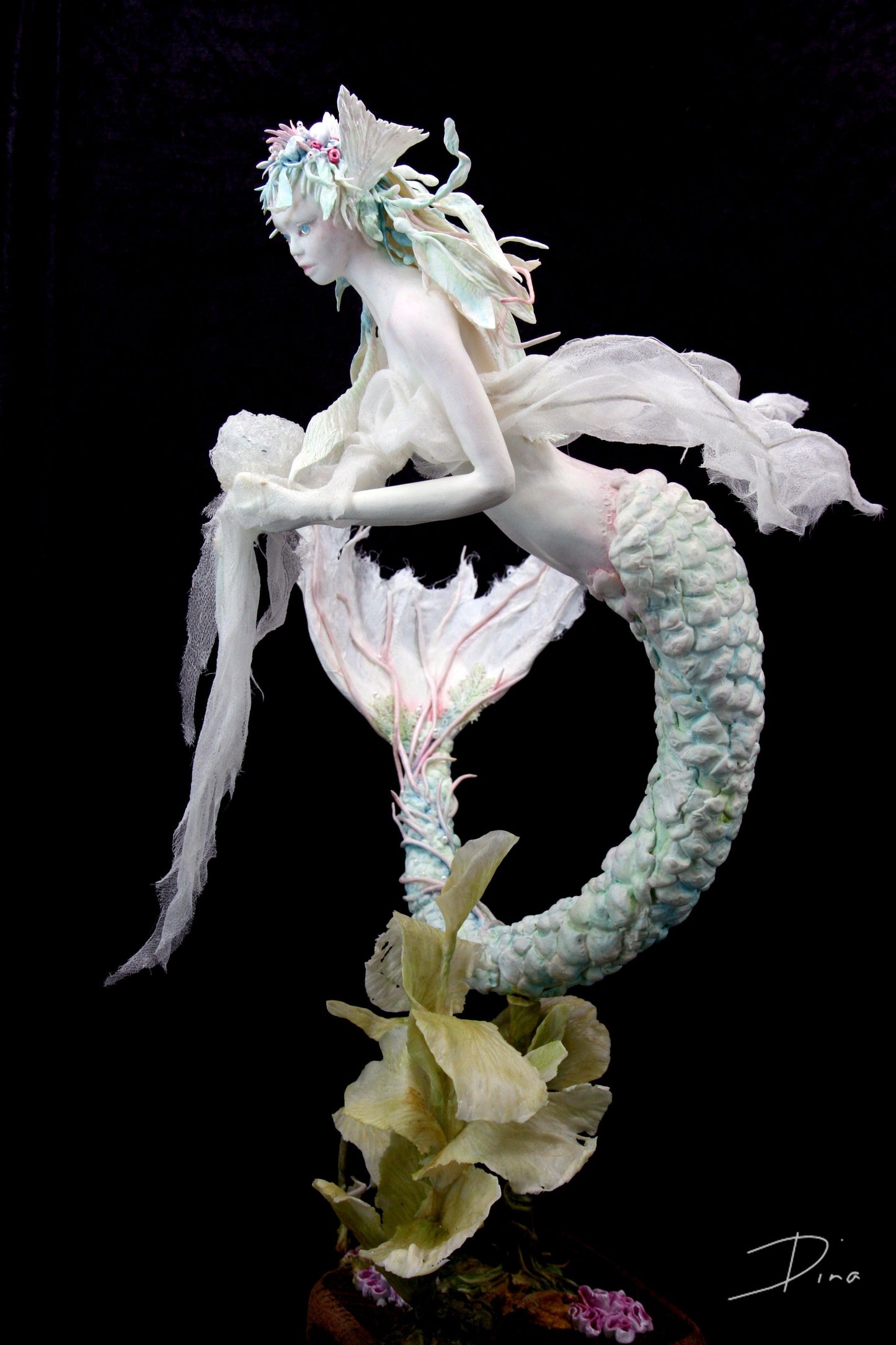 SOLD – Annameile – mermaid art doll by Dina - That Creative Feeling