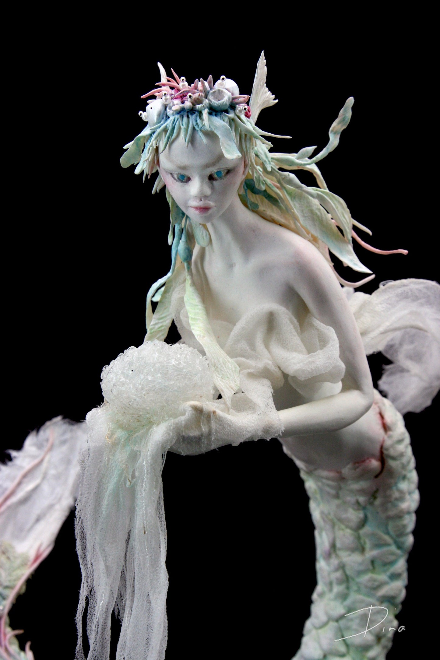 SOLD – Annameile – mermaid art doll by Dina - That Creative Feeling