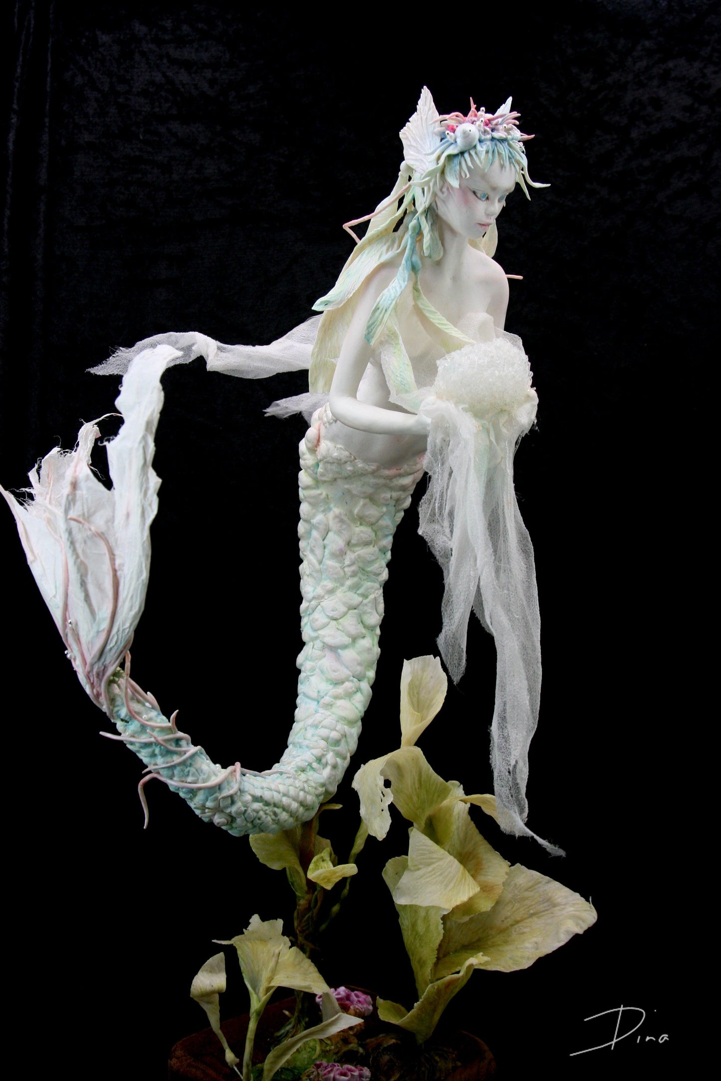 SOLD – Annameile – mermaid art doll by Dina - That Creative Feeling