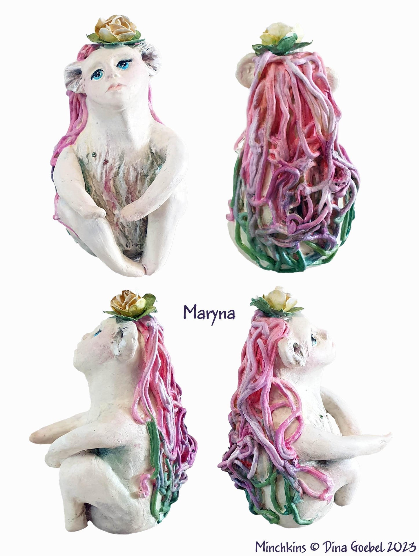 Sculpture - Minchkins - miniature stone clay art dolls, surreal tiny forest creatures - That Creative Feeling