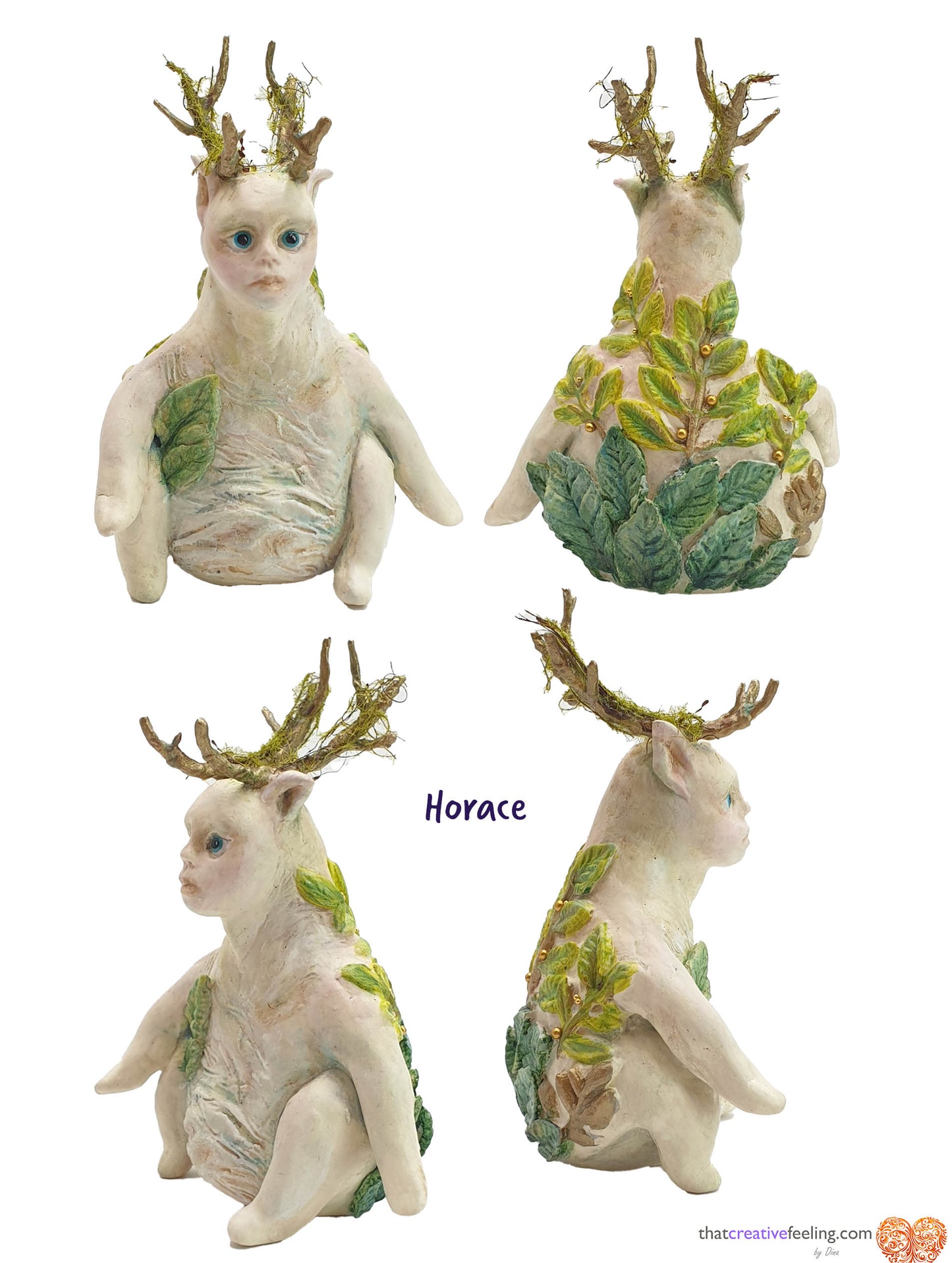 Sculpture - Minchkins - miniature stone clay art dolls, surreal tiny forest creatures