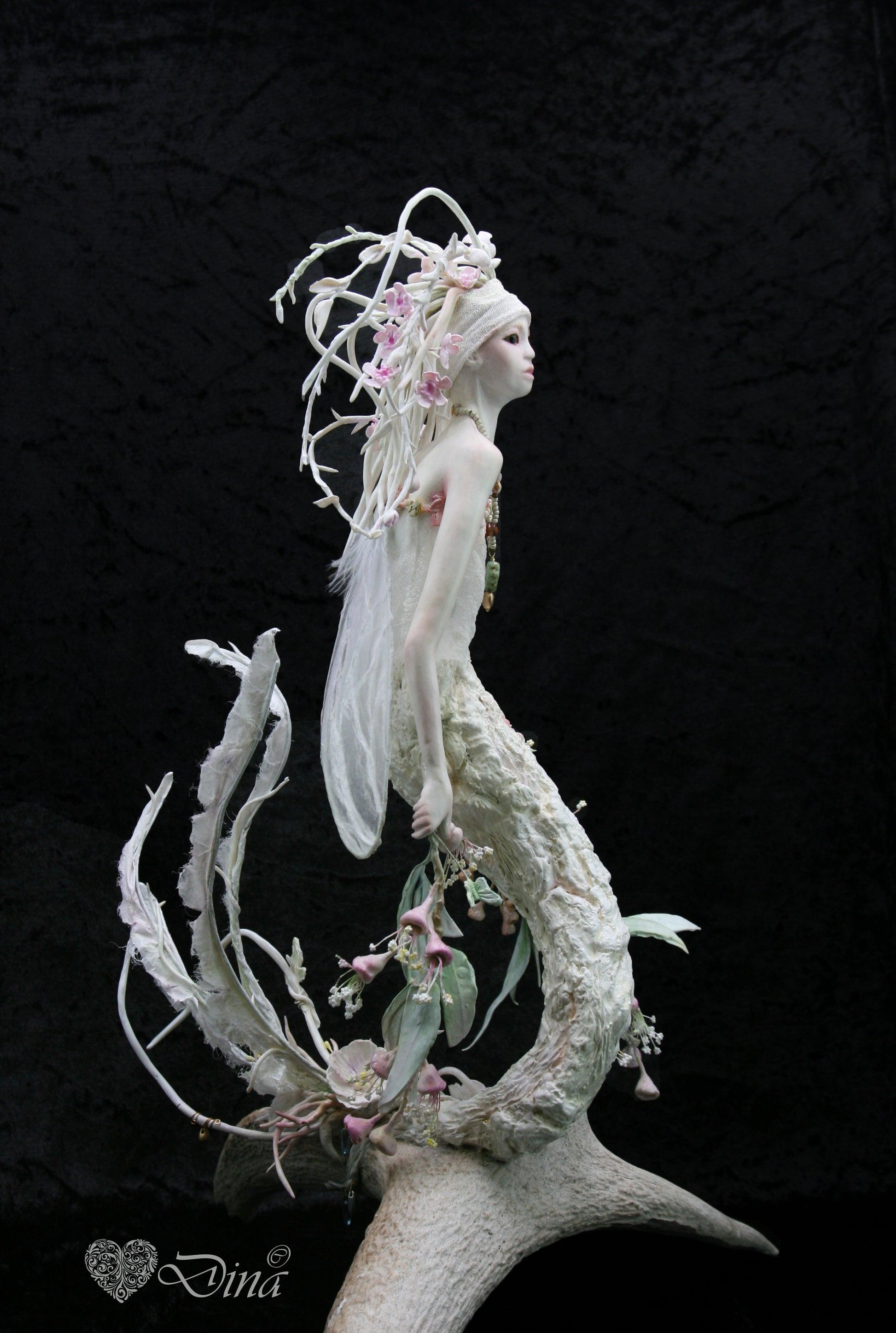 SOLD – Narnargon – a flowery wood sprite art doll by Dina - That Creative Feeling