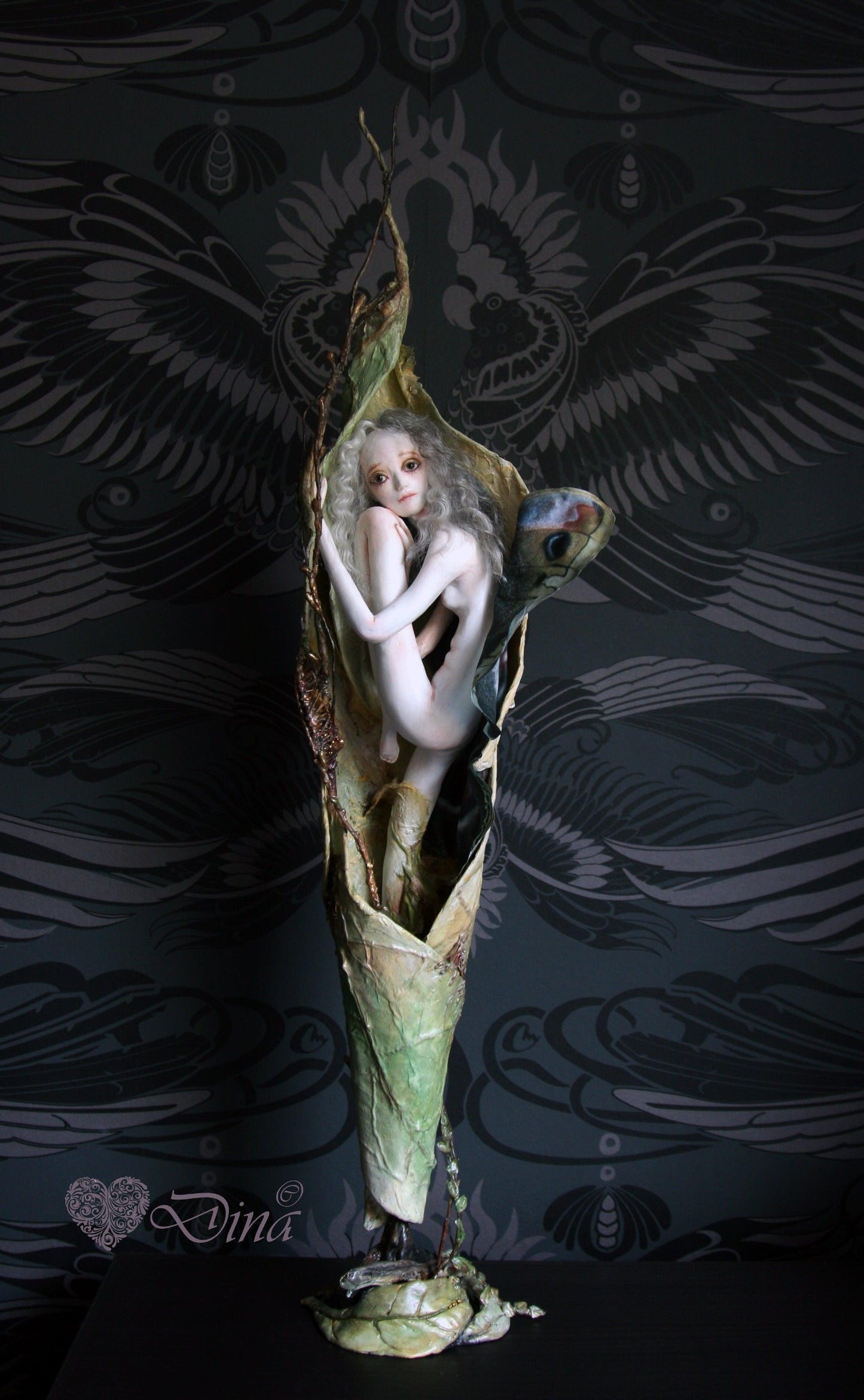 SOLD - 'Promethea Awakening' – OOAK butterfly art doll by Dina - That Creative Feeling