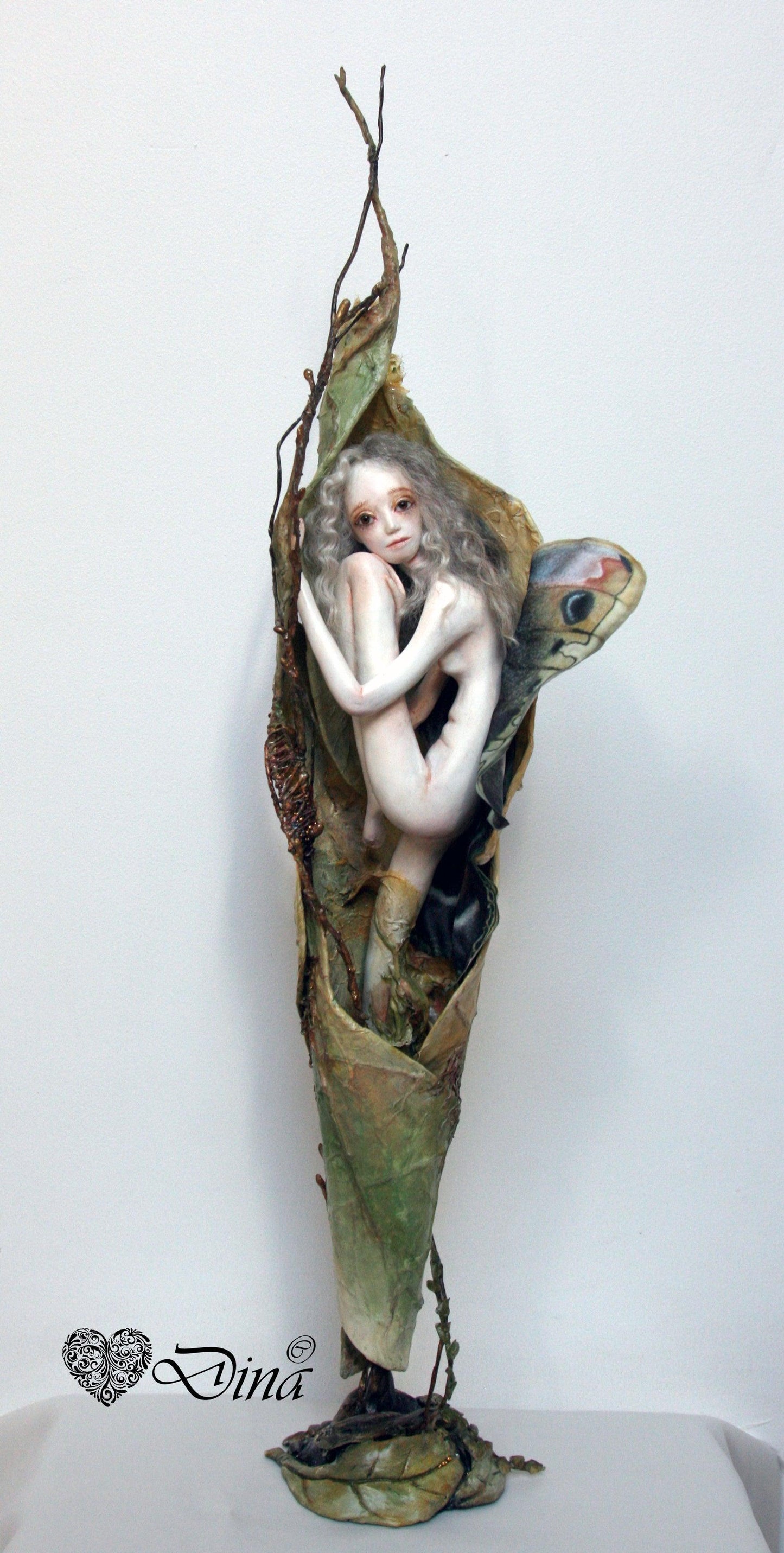 SOLD - 'Promethea Awakening' – OOAK butterfly art doll by Dina - That Creative Feeling