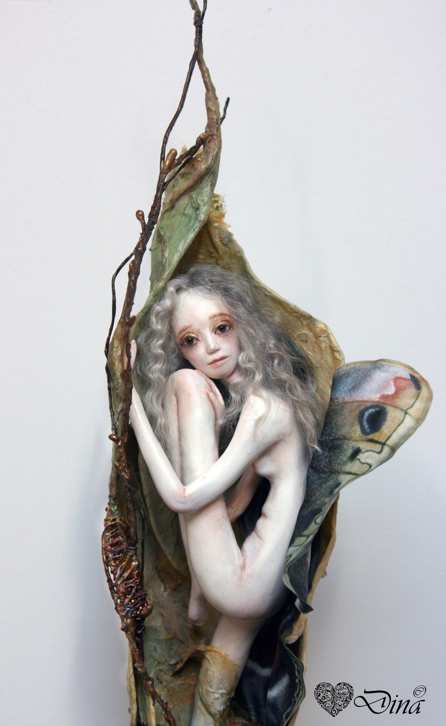 SOLD - 'Promethea Awakening' – OOAK butterfly art doll by Dina - That Creative Feeling