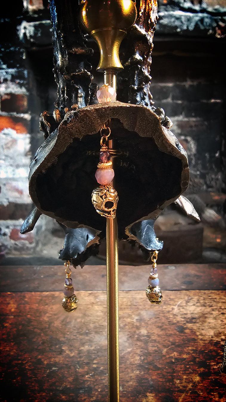 Candle holder - Roe deer antlers on brass candle stick - That Creative Feeling