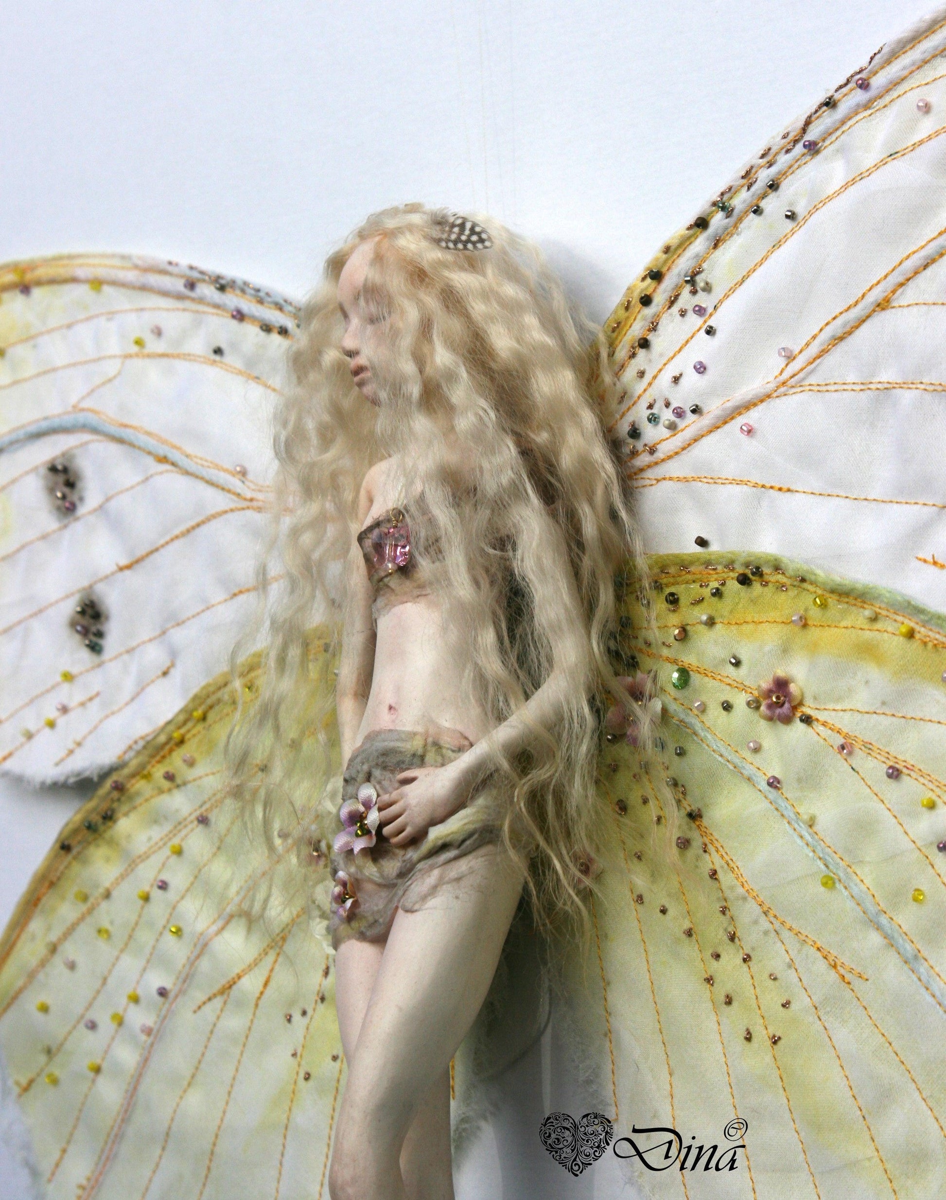 SOLD - 'Sp. Cabbage Fairy' – OOAK art doll by Dina - That Creative Feeling