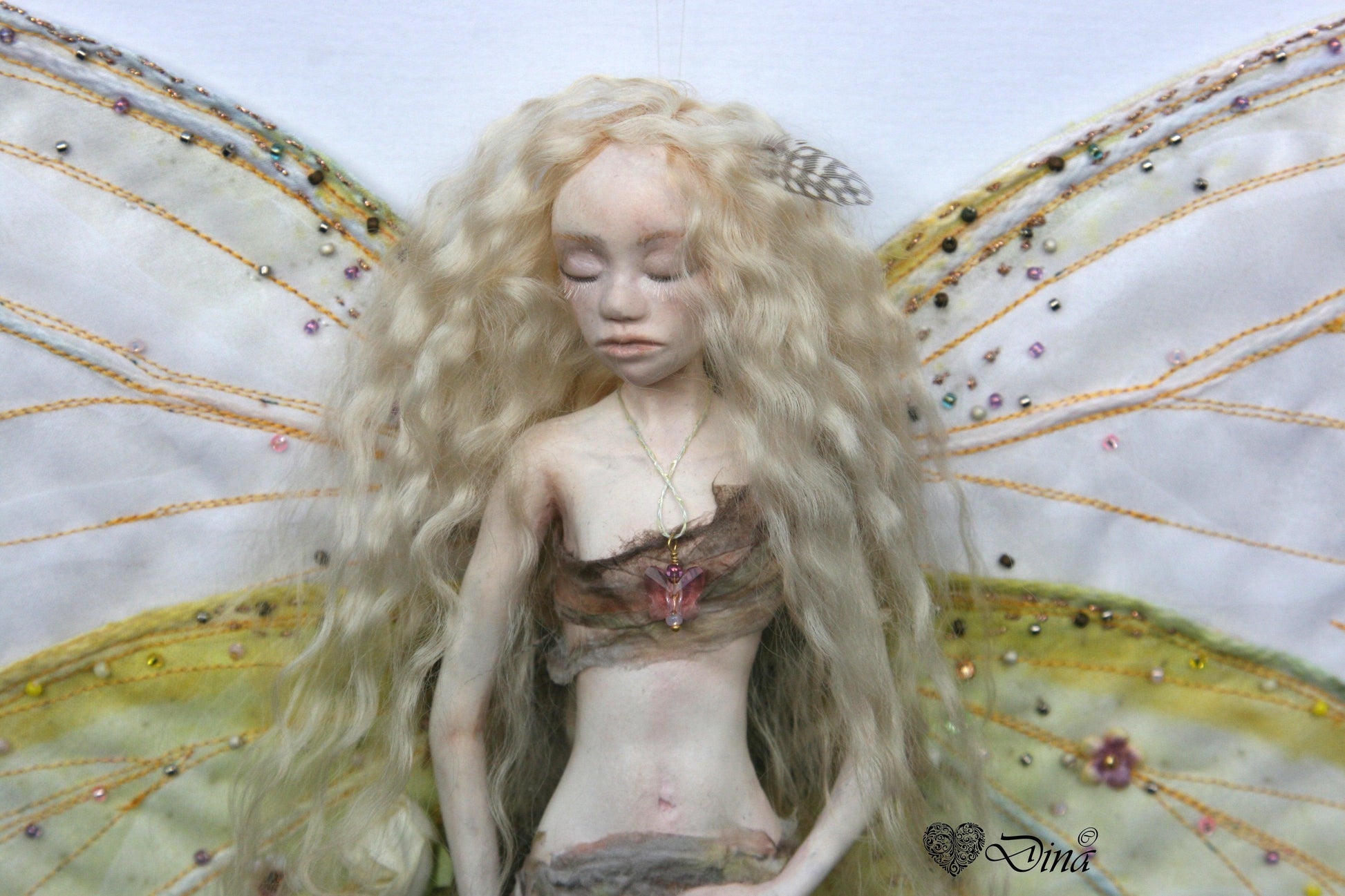 SOLD - 'Sp. Cabbage Fairy' – OOAK art doll by Dina - That Creative Feeling