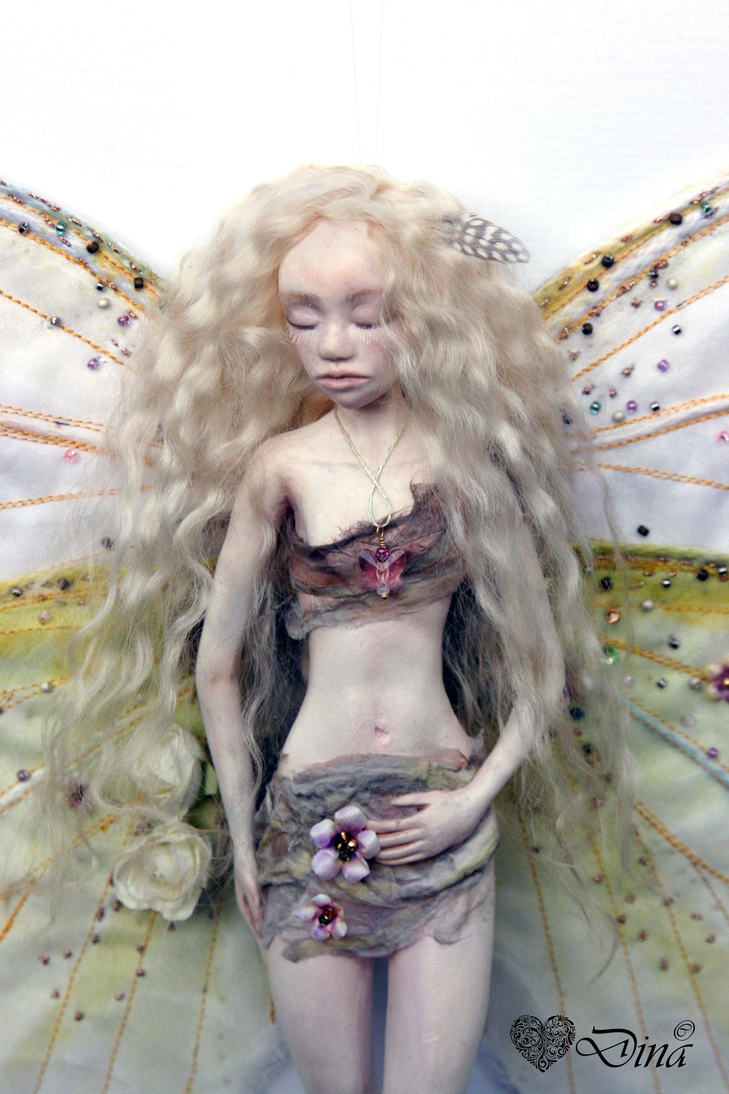 SOLD - 'Sp. Cabbage Fairy' – OOAK art doll by Dina - That Creative Feeling