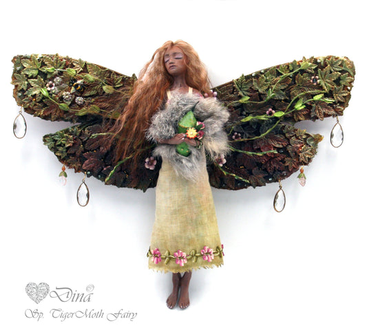 SOLD - 'Sp. Tiger Moth' – OOAK art doll by Dina - That Creative Feeling