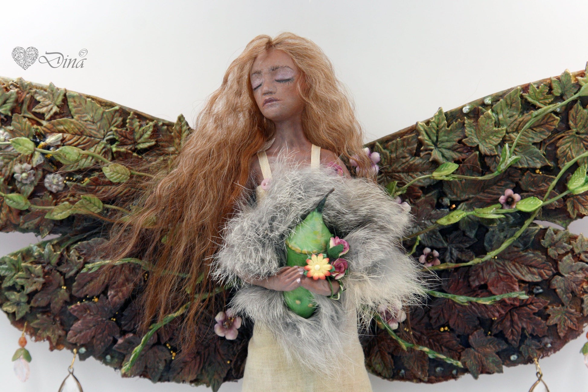 SOLD - 'Sp. Tiger Moth' – OOAK art doll by Dina - That Creative Feeling