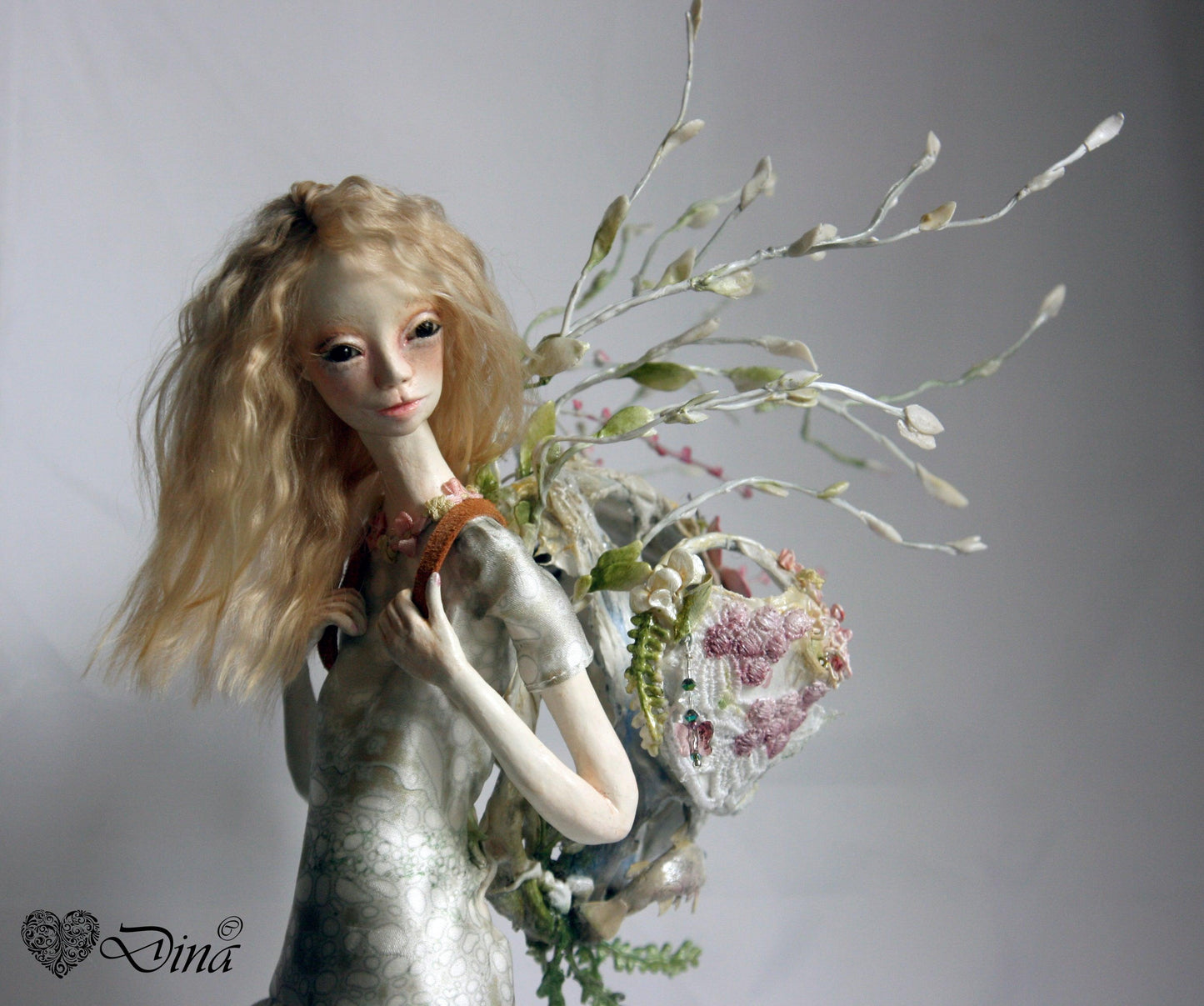 SOLD - 'Tamyka’s Home' – hybrid snail-girl art doll by Dina - That Creative Feeling