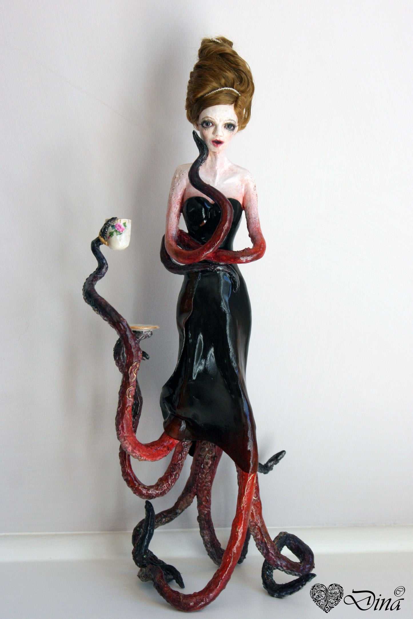 SOLD - 'The Housewife' – OOAK hybrid octopus art doll by Dina - That Creative Feeling