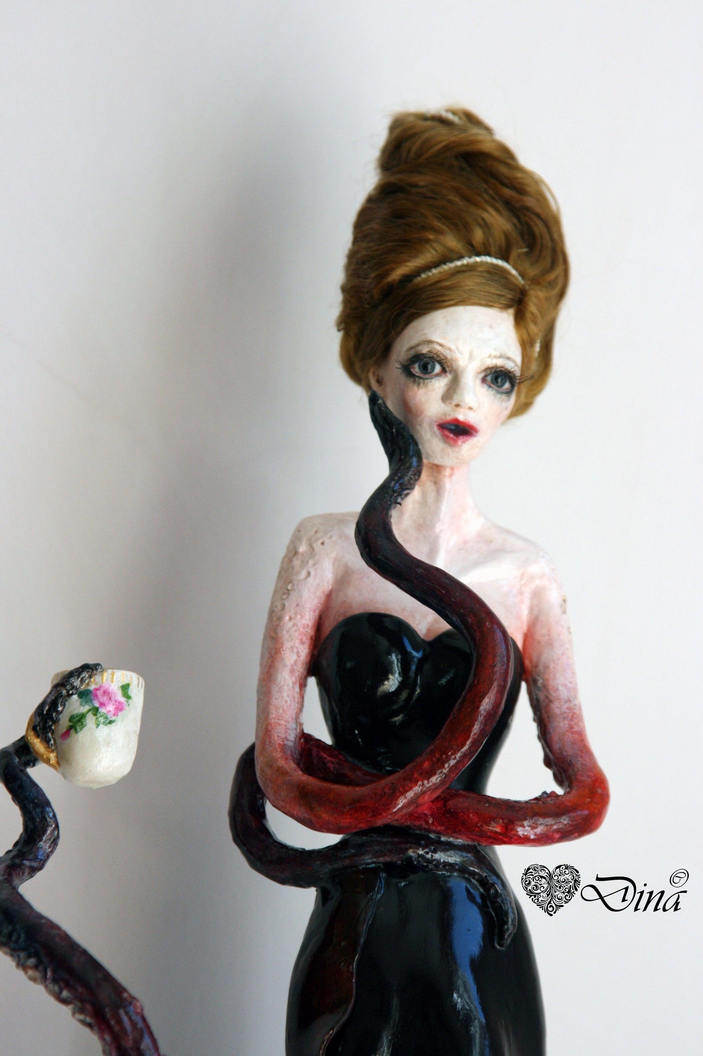 SOLD - 'The Housewife' – OOAK hybrid octopus art doll by Dina - That Creative Feeling