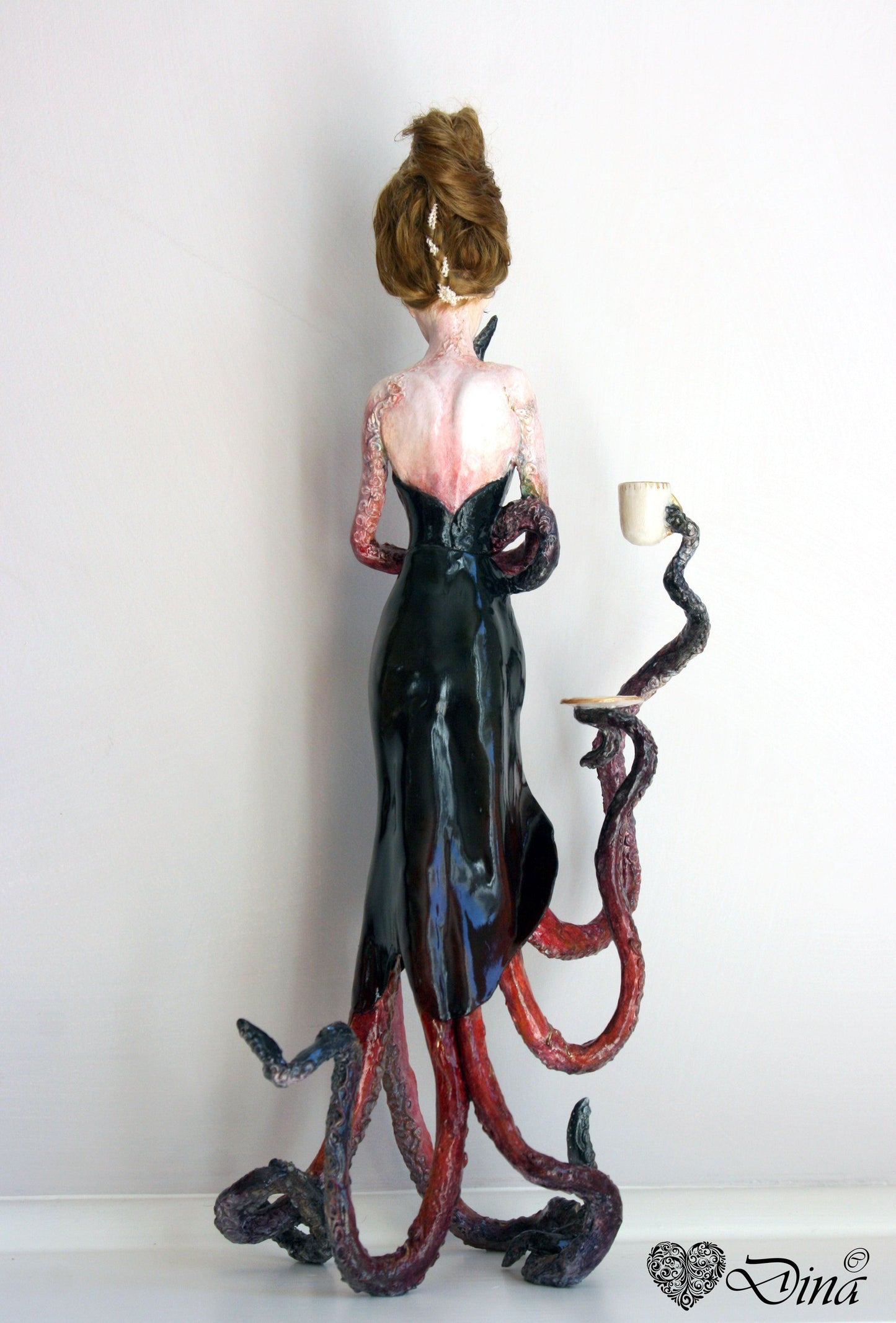 SOLD - 'The Housewife' – OOAK hybrid octopus art doll by Dina - That Creative Feeling
