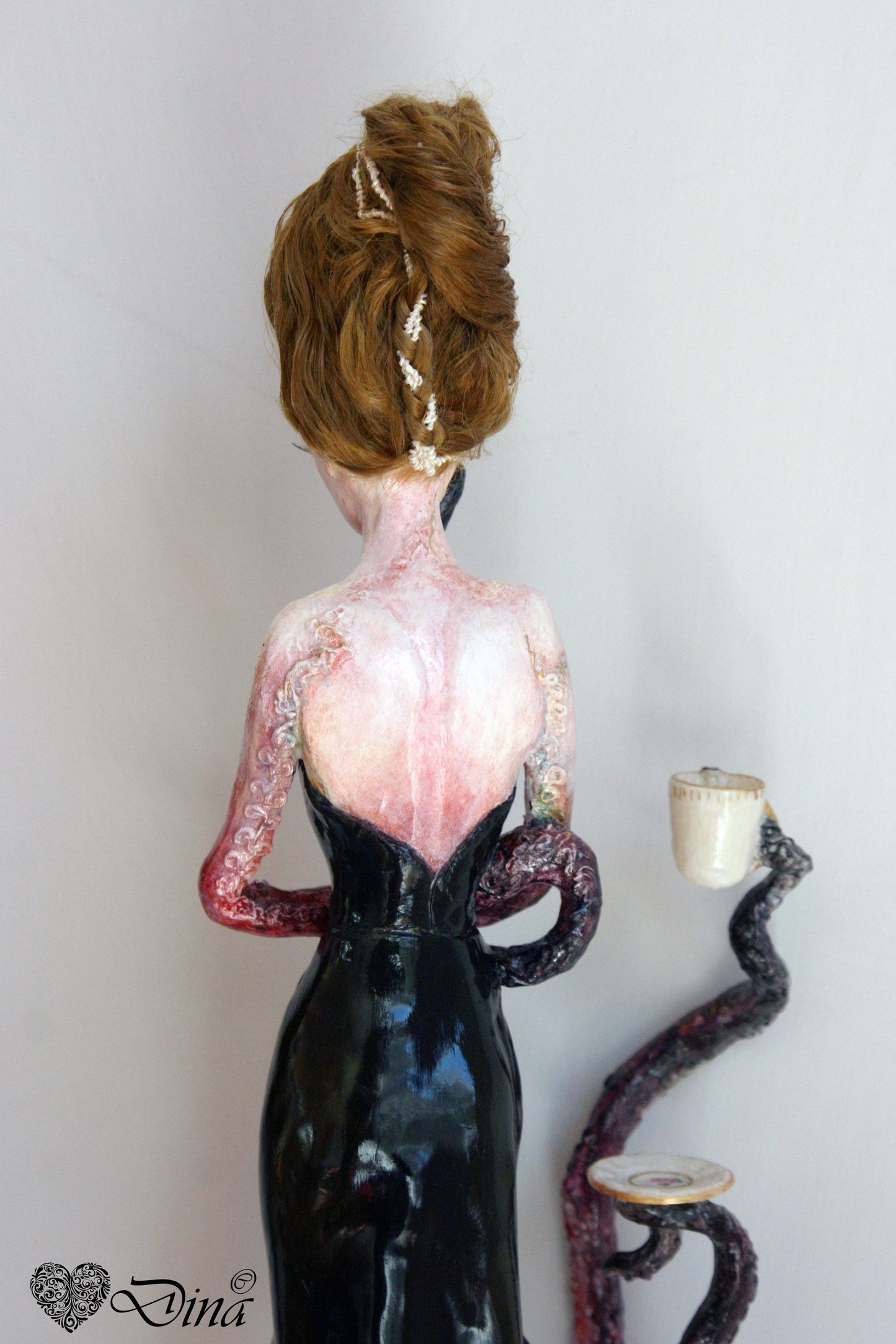 SOLD - 'The Housewife' – OOAK hybrid octopus art doll by Dina - That Creative Feeling