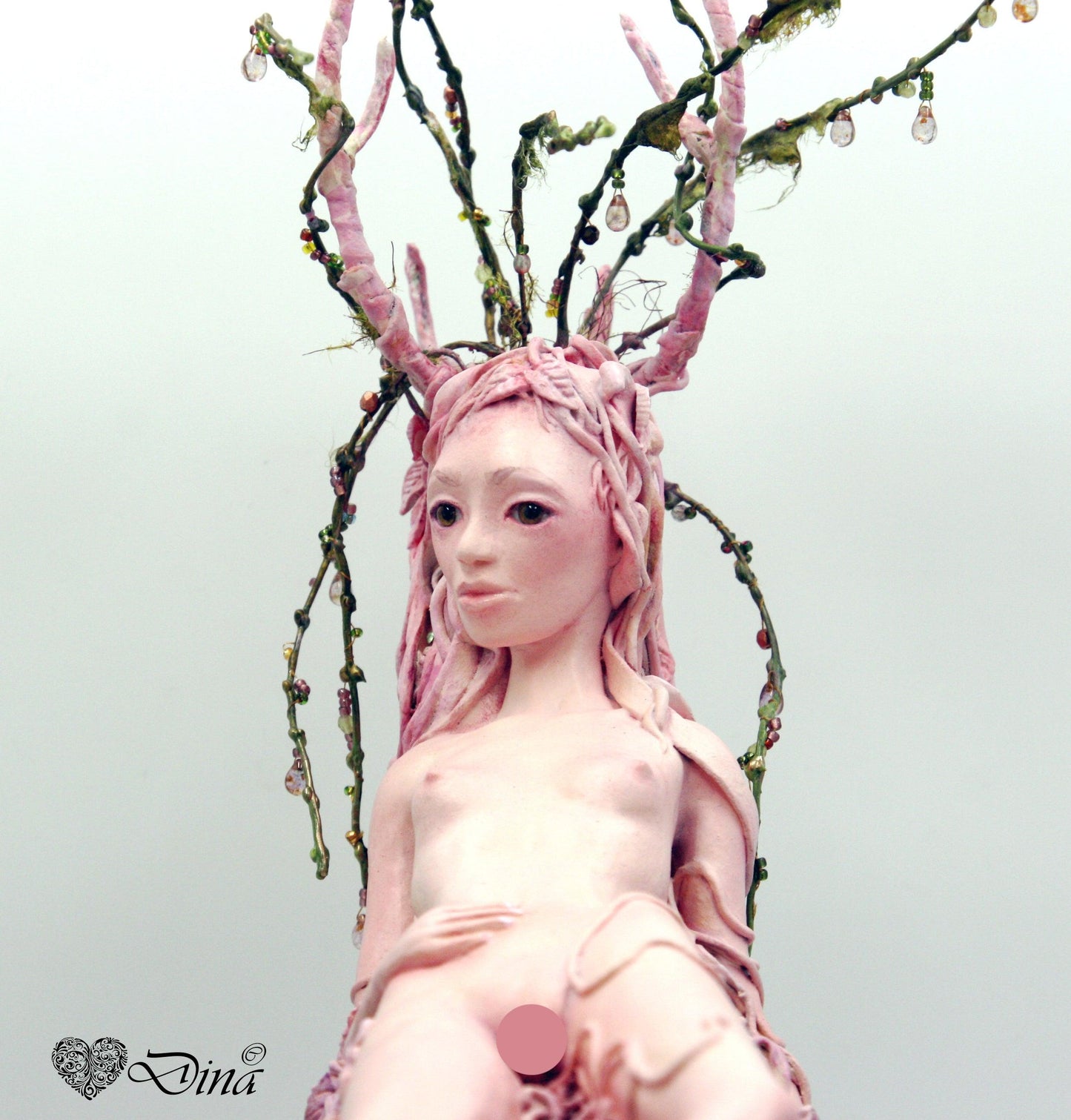 SOLD – Idunna Deerwoman – art doll by Dina - That Creative Feeling