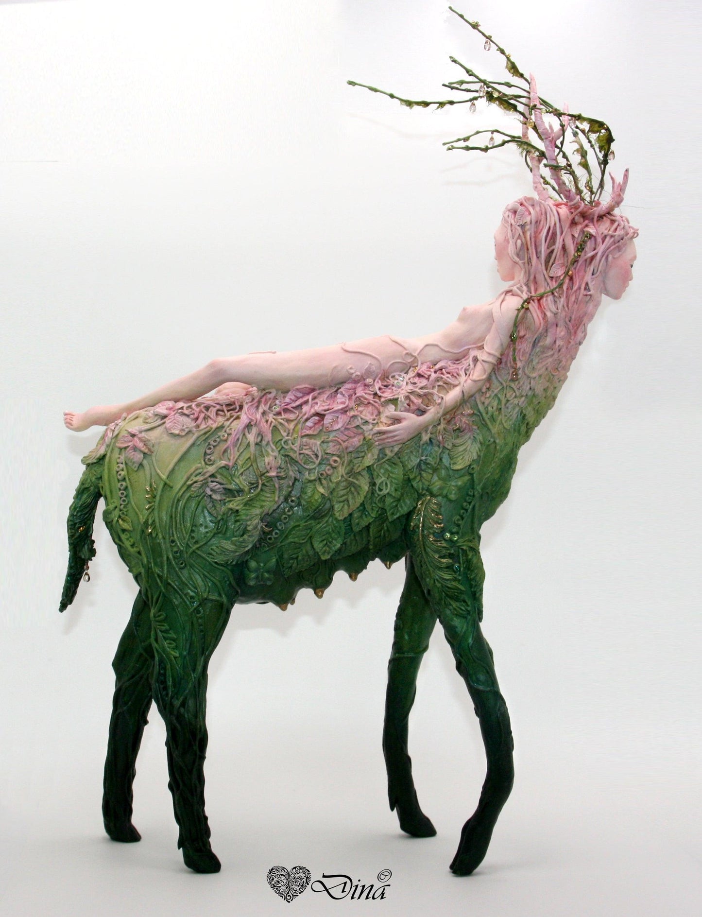 SOLD – Idunna Deerwoman – art doll by Dina - That Creative Feeling