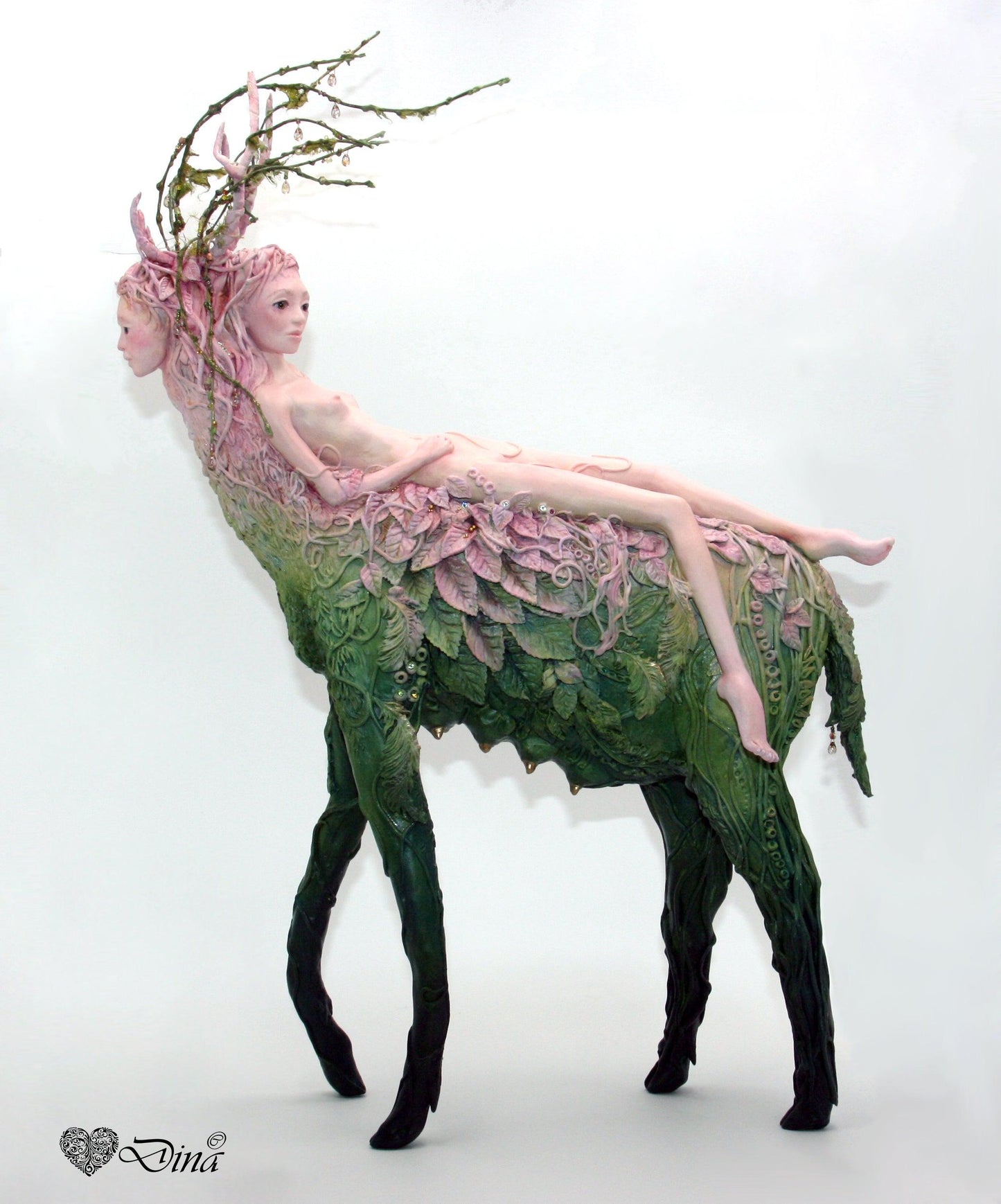 SOLD – Idunna Deerwoman – art doll by Dina - That Creative Feeling