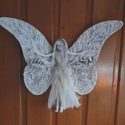 SOLD – Emoria – vintage Emperor Gum Moth Fairy art doll by Dina
