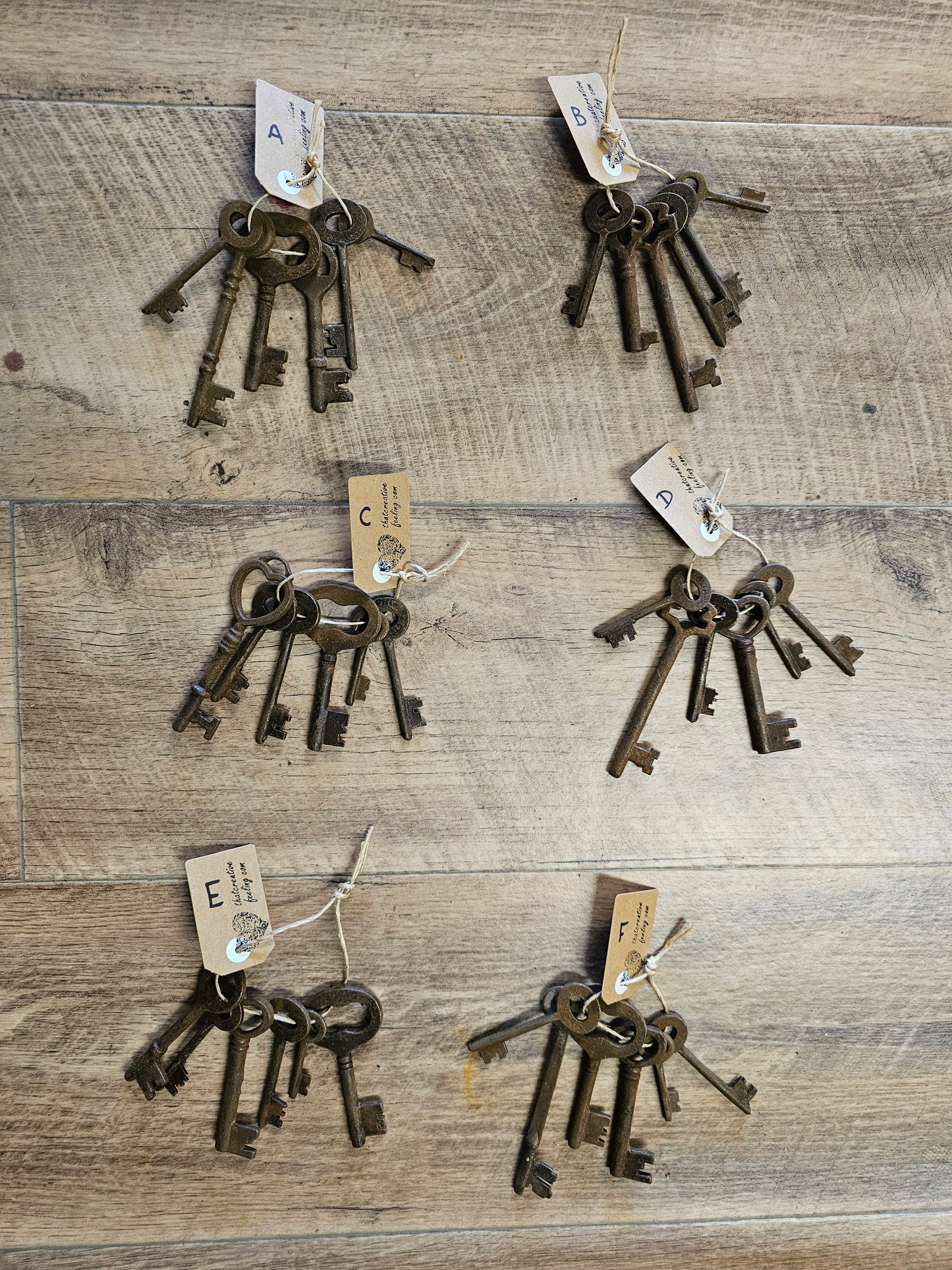Vintage 1800s skeleton keys set of 6